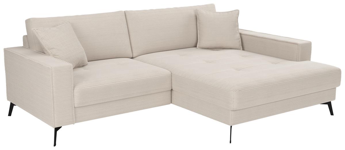 Kutna Garnitura Ted - crna/krem, Trend, tekstil/metal (228/174cm) - Modern Living