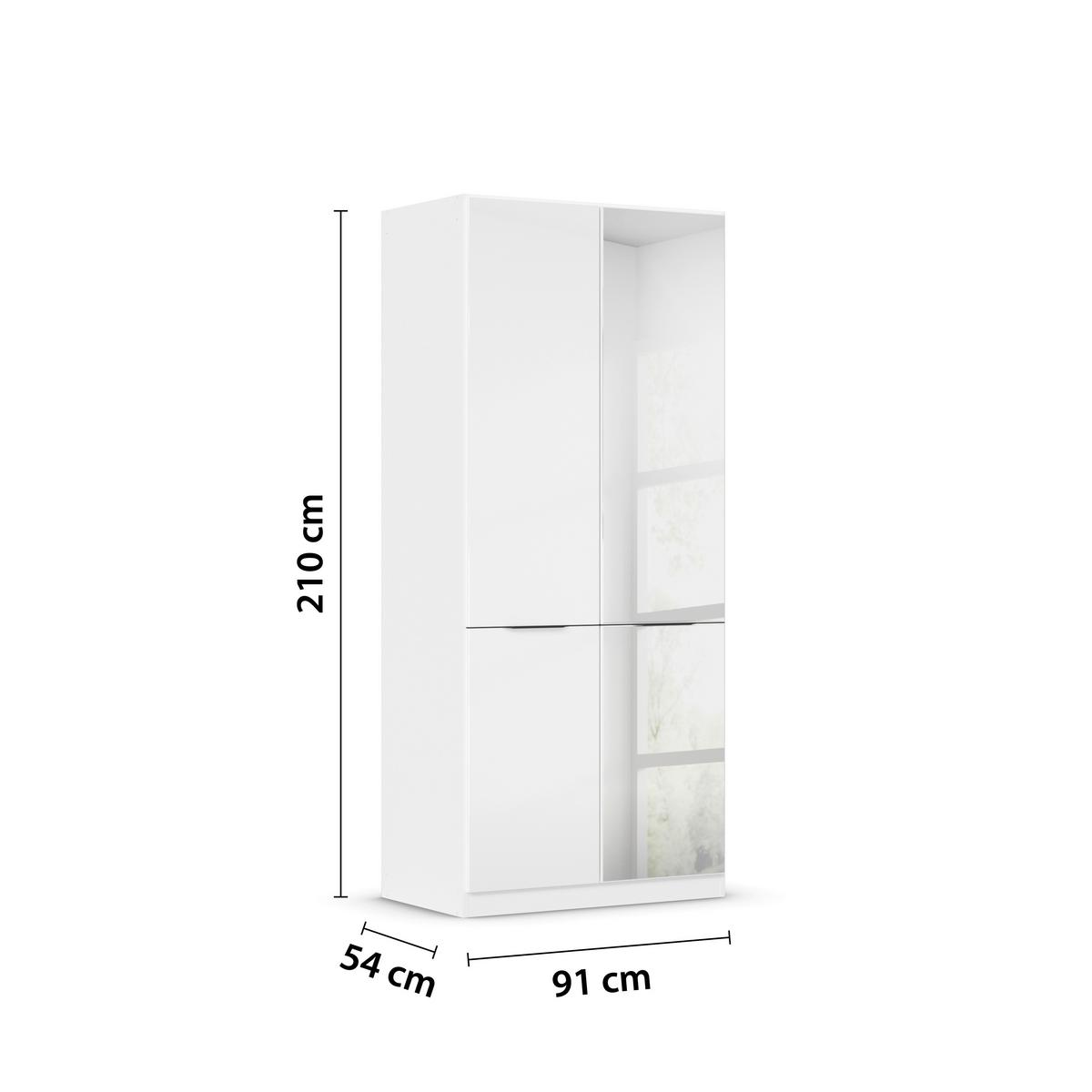 DULAP MAX - alb/alb lucios intens, Konventionell, material pe bază de lemn (91/210/54cm) - Modern Living