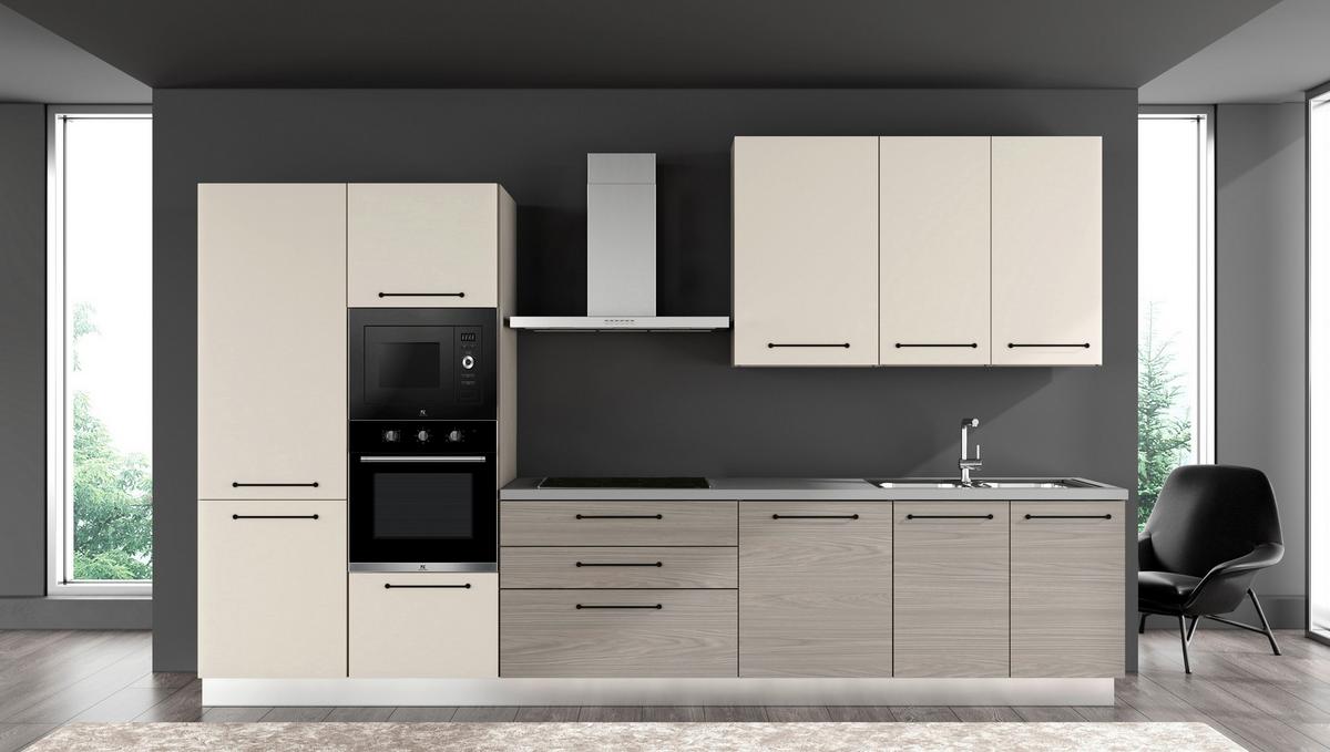 Kuhinjski Blok Line, Z Aparati, 360 Cm - siva/črna, Moderno, kovina/leseni material (360/60/216/240cm) - Mömax