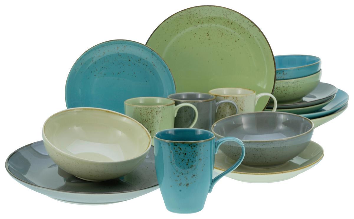 Kombinirani Servis Nature Collection, 16-Delni - modra/siva, Trend, keramika - Creatable