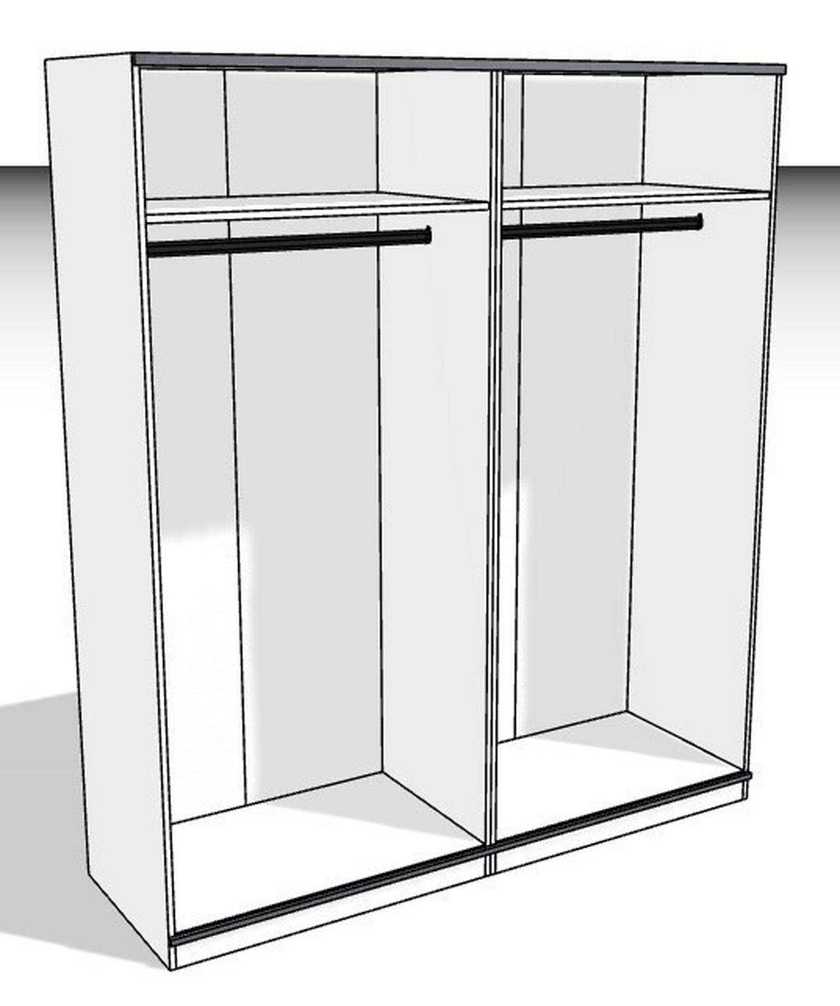 Ormar S Kliznim Vratima Unit - bijela, Konvencionalno, drvni materijal/metal (182/210/61cm) - Based