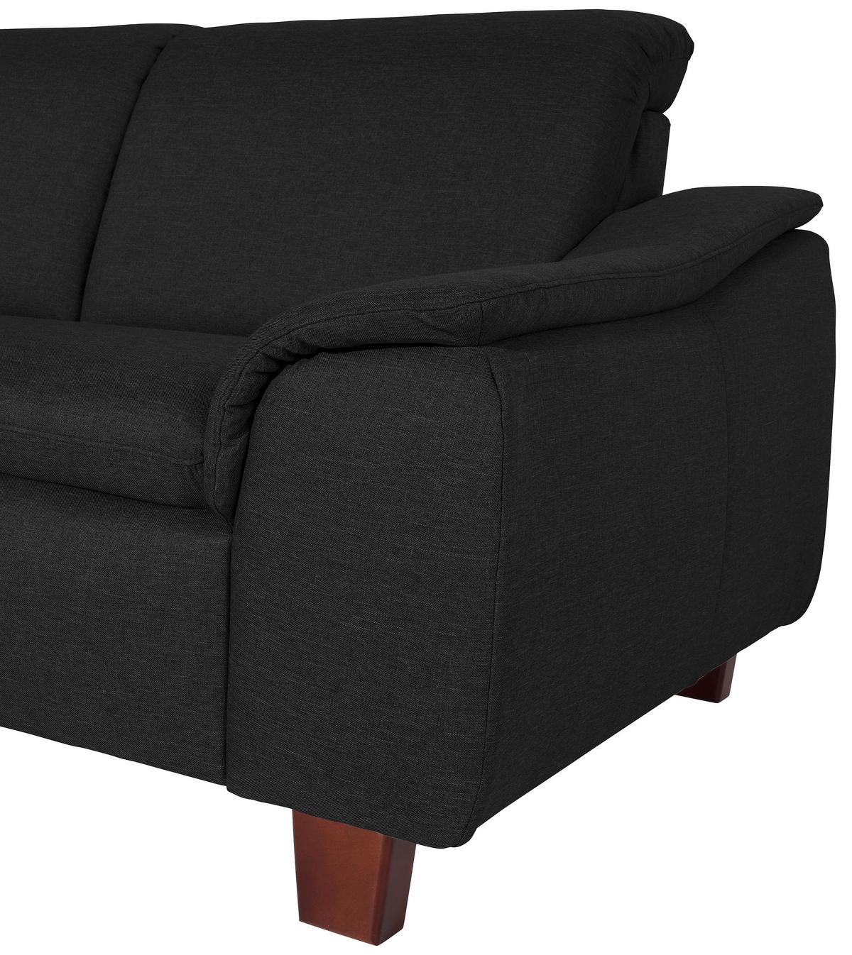 ECKSOFA AARON - Nussbaumfarben/Schwarz, Design, Holz/Textil (187/247cm) - Max Winzer