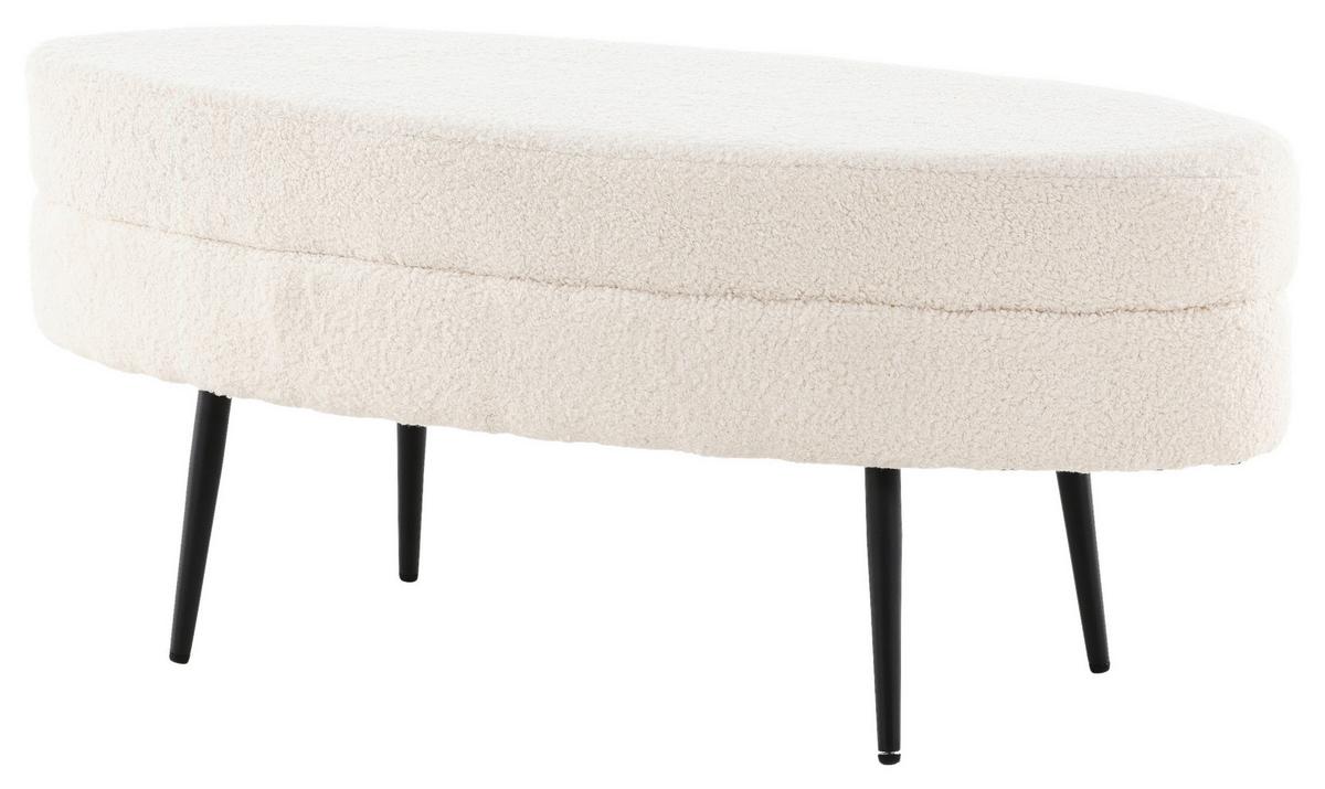 HOCKERBANK OTTO - Schwarz/Weiß, Design, Textil/Metall (100/41/40cm) - Livetastic