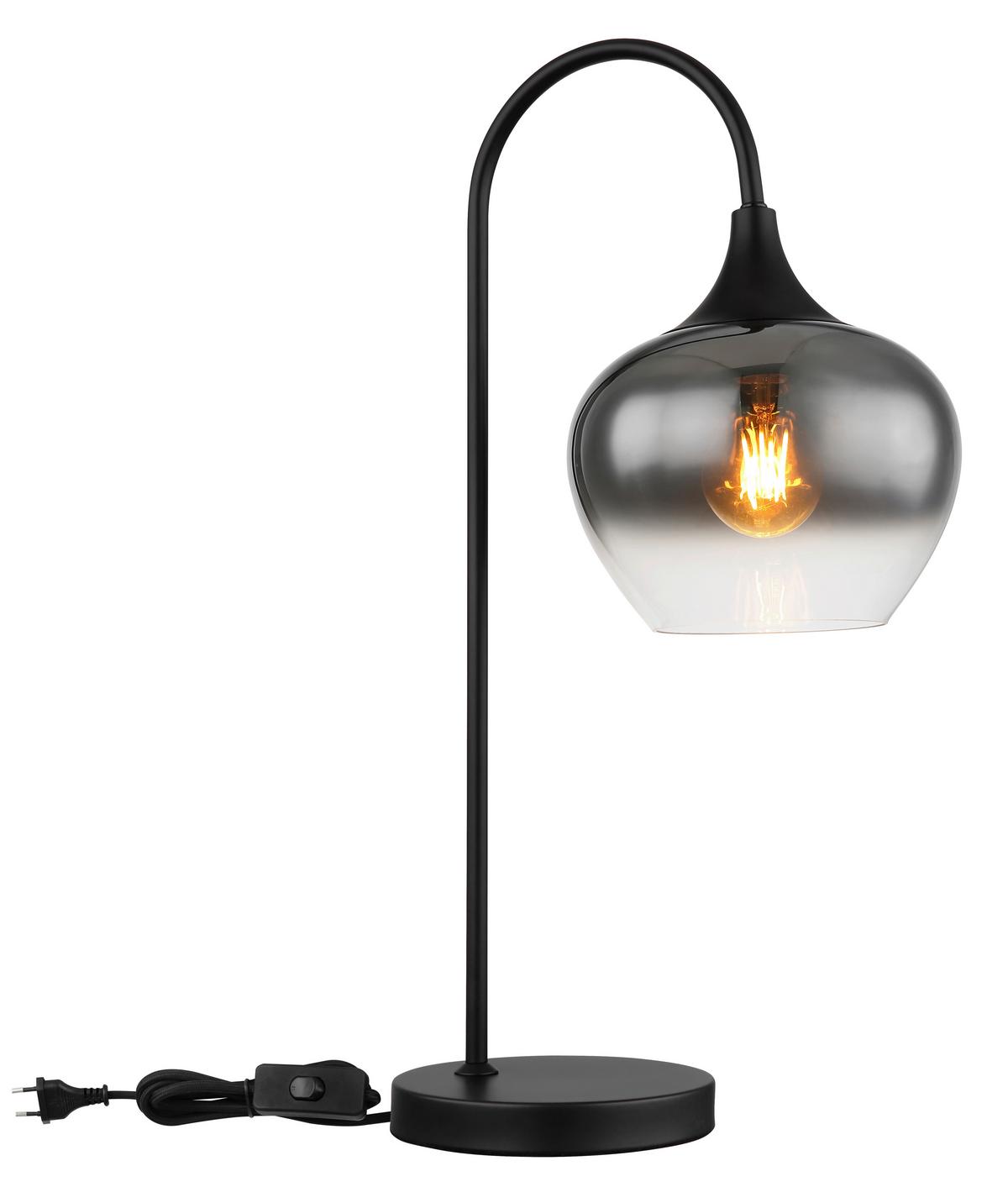 Tischleuchte Maxy in Schwarz max. 40 Watt - Schwarz, Glas/Metall (27,5/18/54cm) - Globo