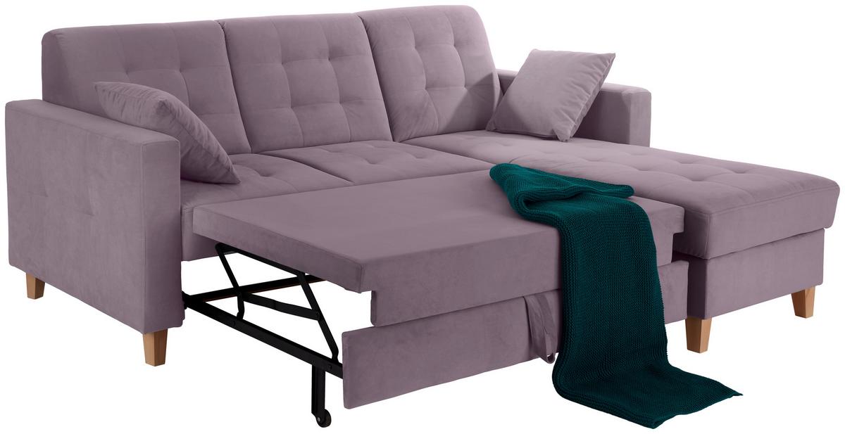 Kutna Garnitura Bergen - jorgovan/prirodne boje, Design, tekstil/drvo (231/160cm) - Modern Living