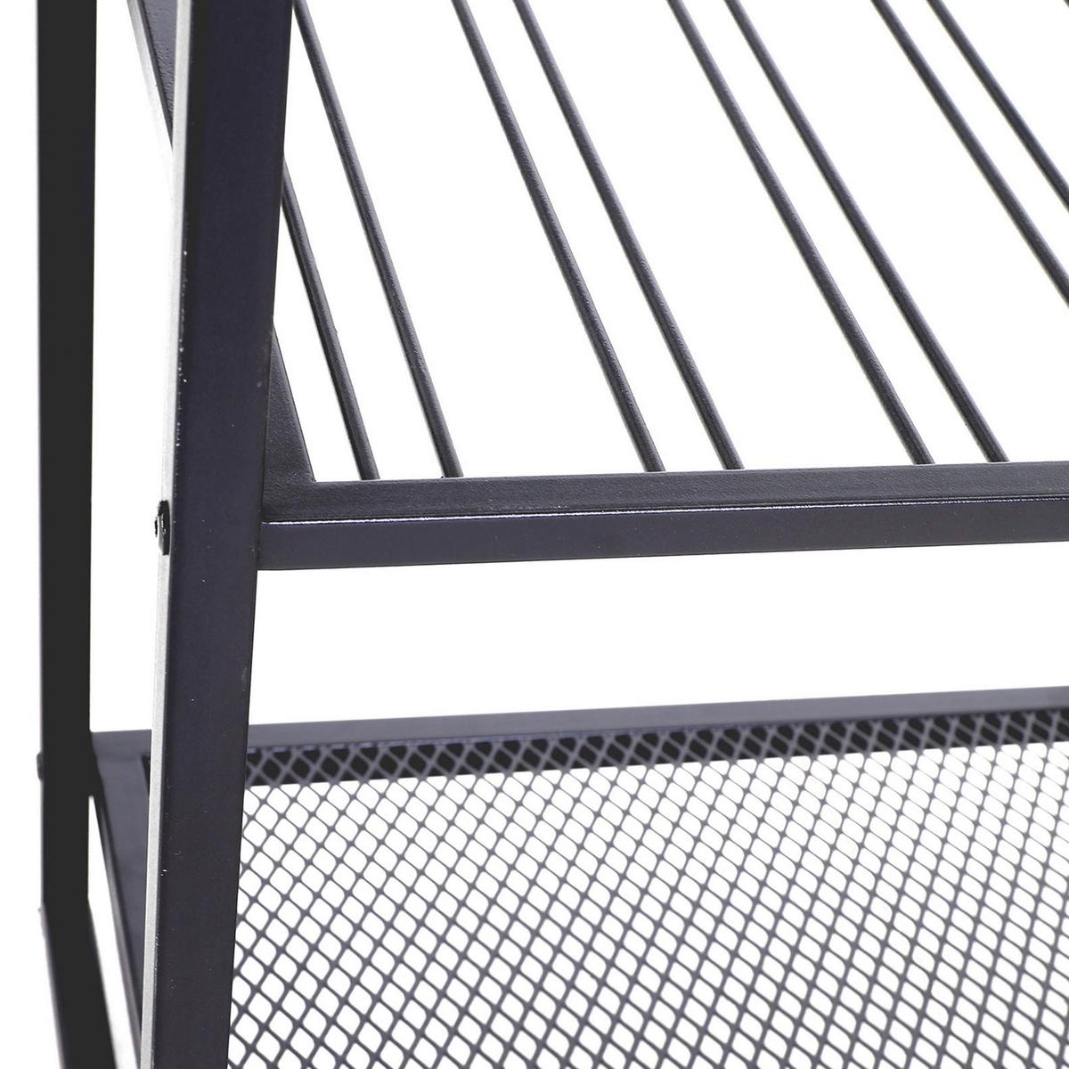 REGAŁ NA WINO STEELER - antracytowy/czarny, Trend, metal (75/180/35cm) - Livetastic