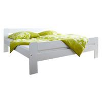 Massivholzbett Bert ca. 140x200 cm Kiefer Weiß - Weiß, MODERN, Holz (140/200cm) - MID.YOU