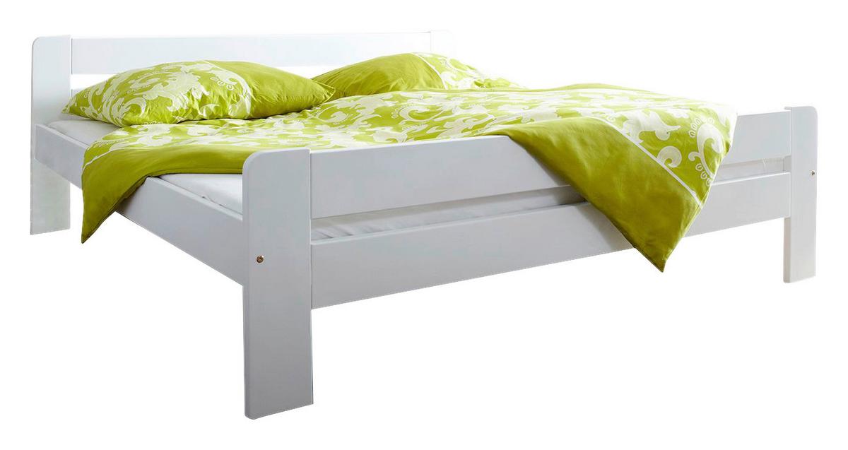 Massivholzbett Bert ca. 140x200 cm Kiefer Weiß - Weiß, MODERN, Holz (140/200cm) - MID.YOU