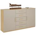 Kommode Eiche/Fango - Eichefarben/Alufarben, KONVENTIONELL, Holzwerkstoff/Kunststoff (149/86/37cm) - Modern Living Kommode Eiche/Fango - Eichefarben/Alufarben, KONVENTIONELL, Holzwerkstoff/Kunststoff (149/86/37cm) - Modern Living