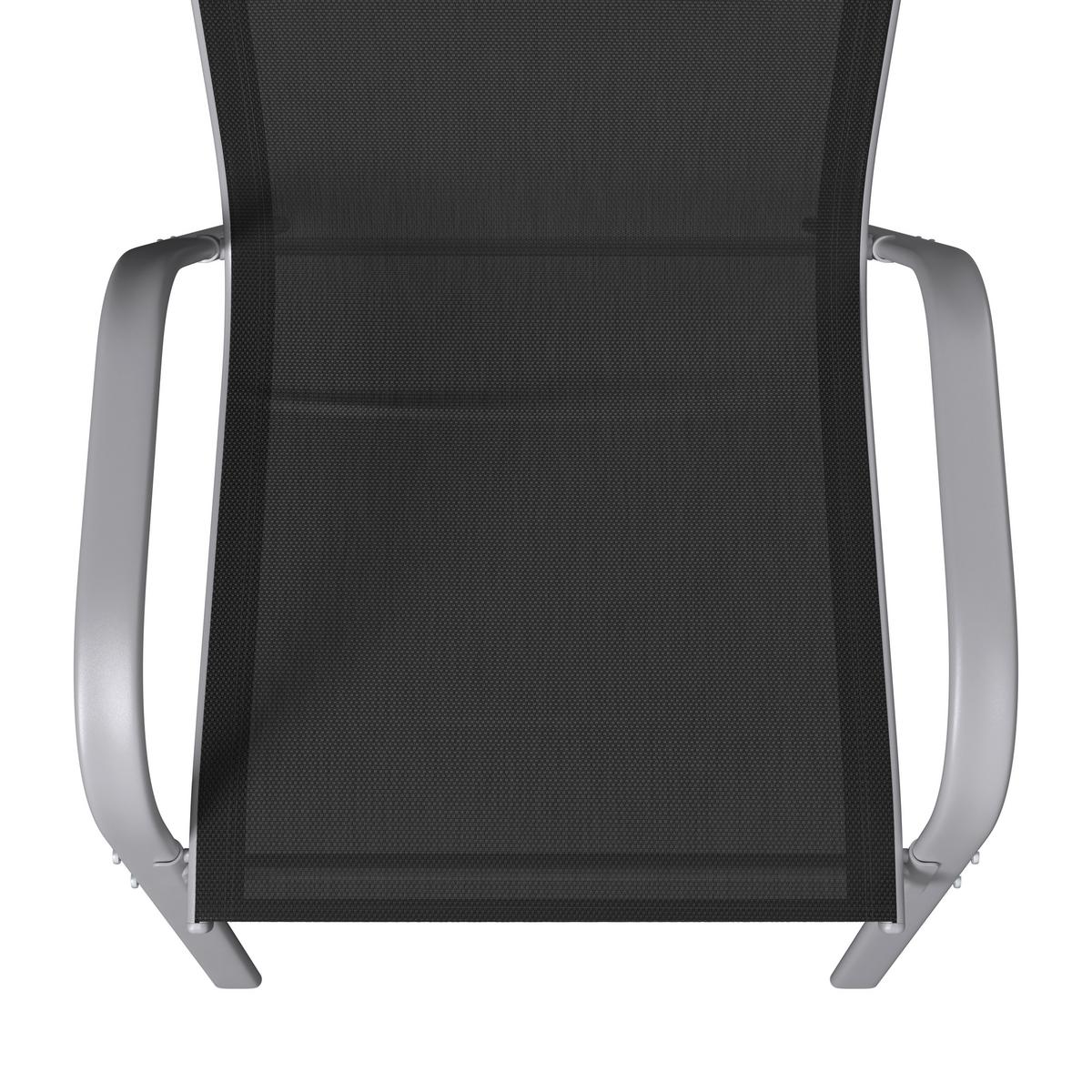 ZESTAW FOTELI OGRODOWYCH CASTIGLIONE - kolor srebrny/czarny, Modern, metal/tkanina (54/94/73cm) - Ambia Garden