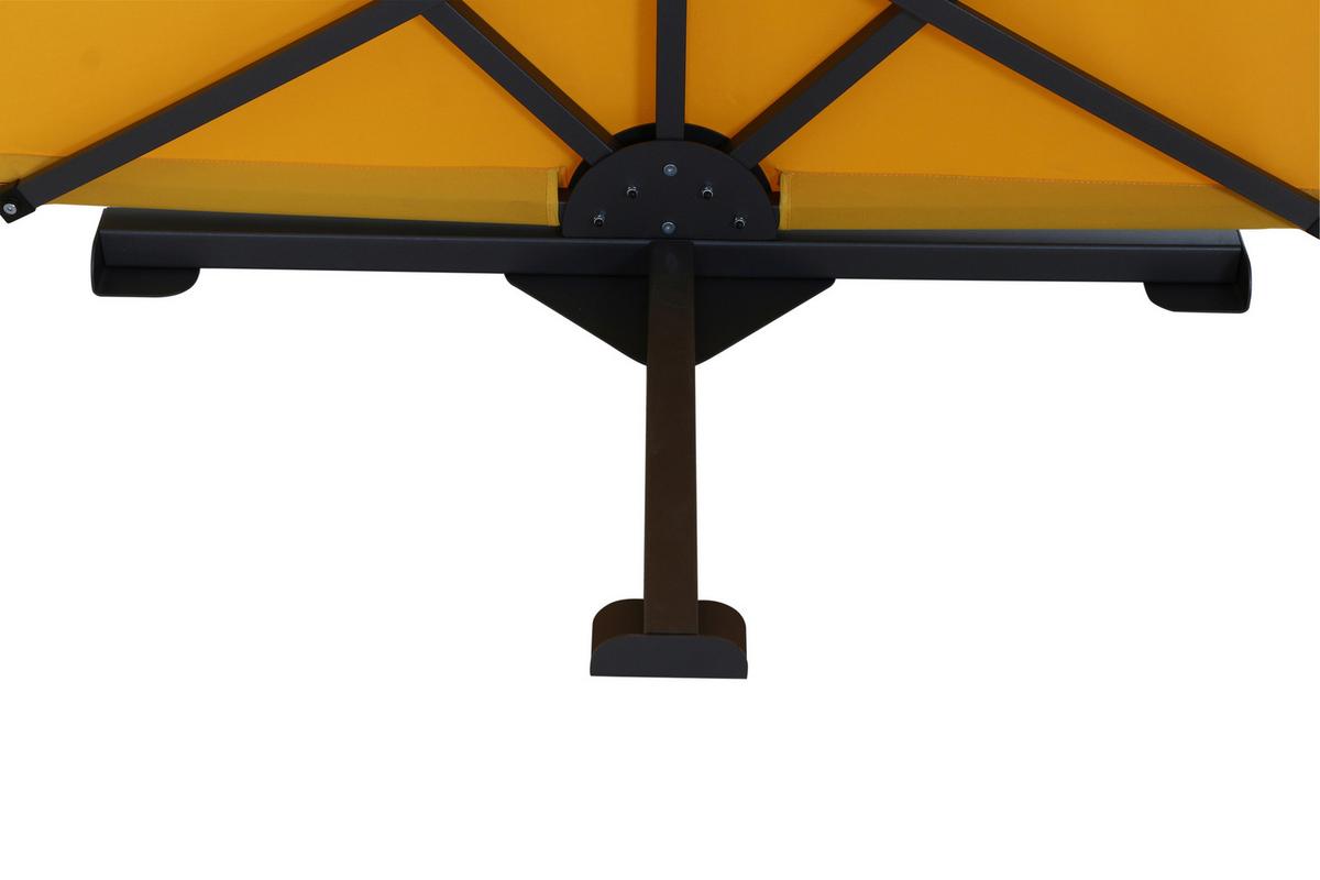 Sichtschutz Anthrazit/Gelb BH: 280 x150 cm - Anthrazit/Gelb, KONVENTIONELL, Textil/Metall (280/150cm) - Siena Garden