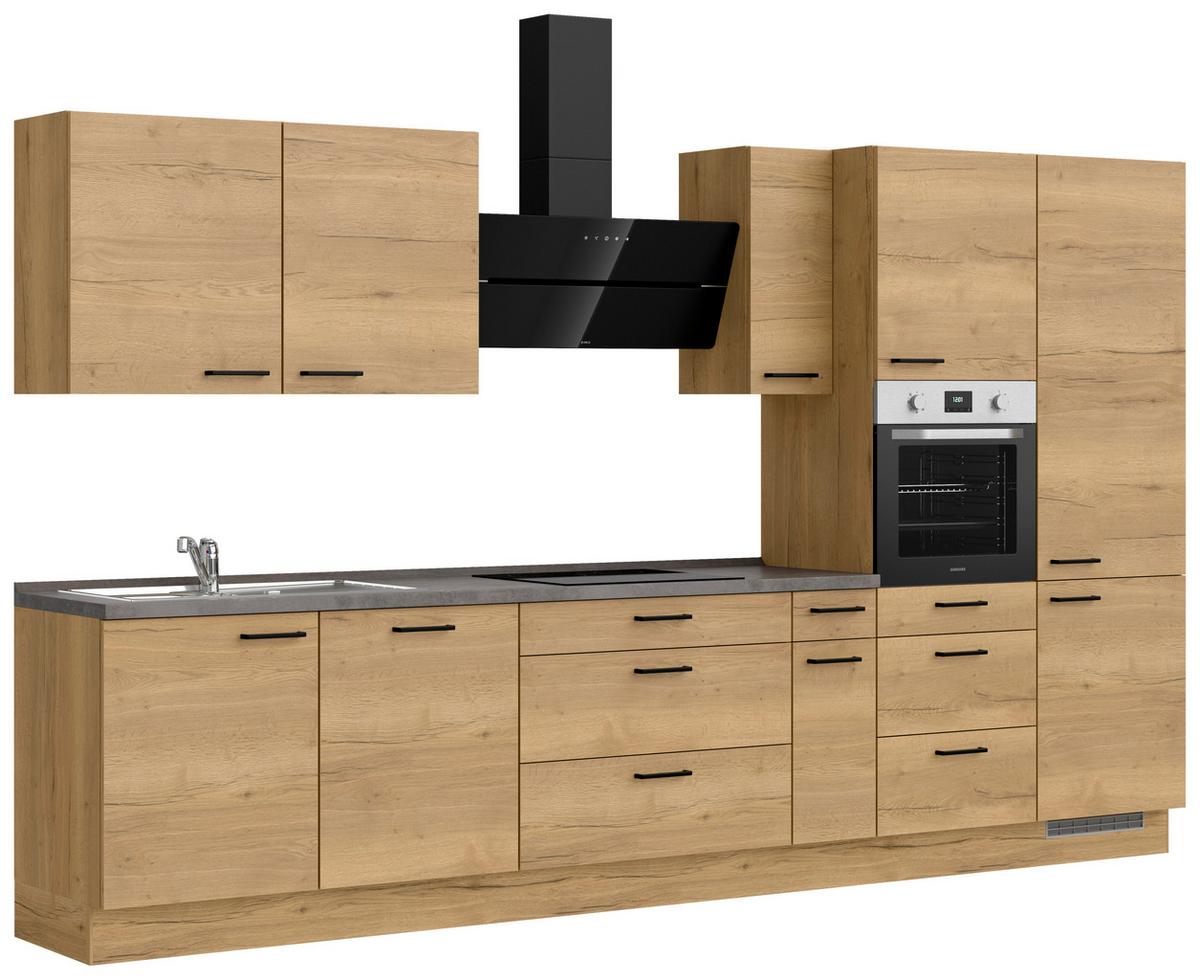 Küchenleerblock Structura High o. Geräte Eiche - Schieferfarben/Eichefarben, MODERN, Holzwerkstoff/Metall (360cm) - Nobilia