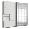 Schwebetürenschrank Saigon in Weiß ca. 225x208x64cm - Silberfarben/Alufarben, KONVENTIONELL, Glas/Holzwerkstoff (225/208/64cm) - Premium Living