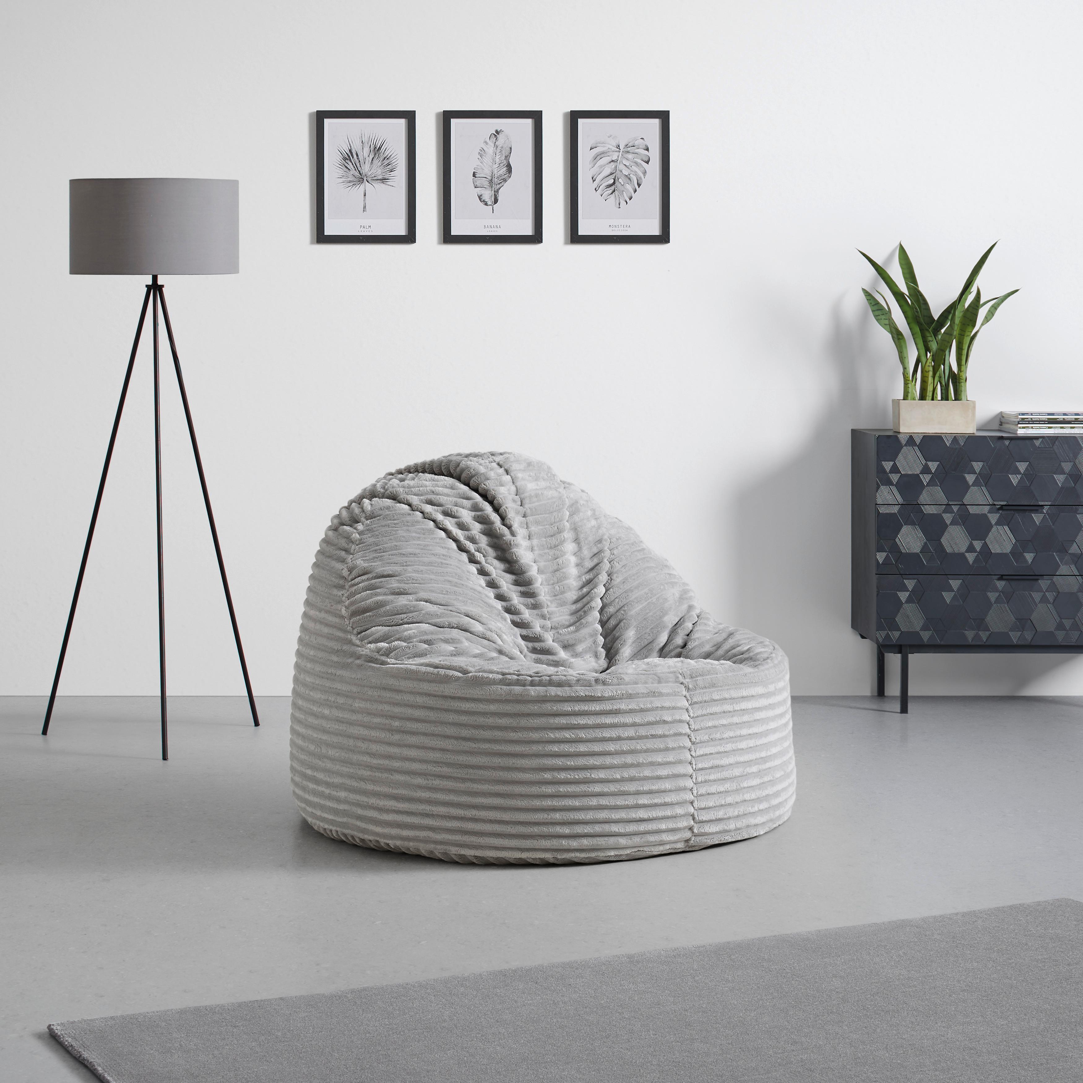 Sitzsack Verreto Hellgrau Cord - Hellgrau, MODERN, Textil (105/80/105cm) - Mömax