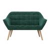 2-SITS SOFFA MONIQUE - grön/naturfärgad, Modern, metall/trä (126/74/76cm) - Bessagi Home