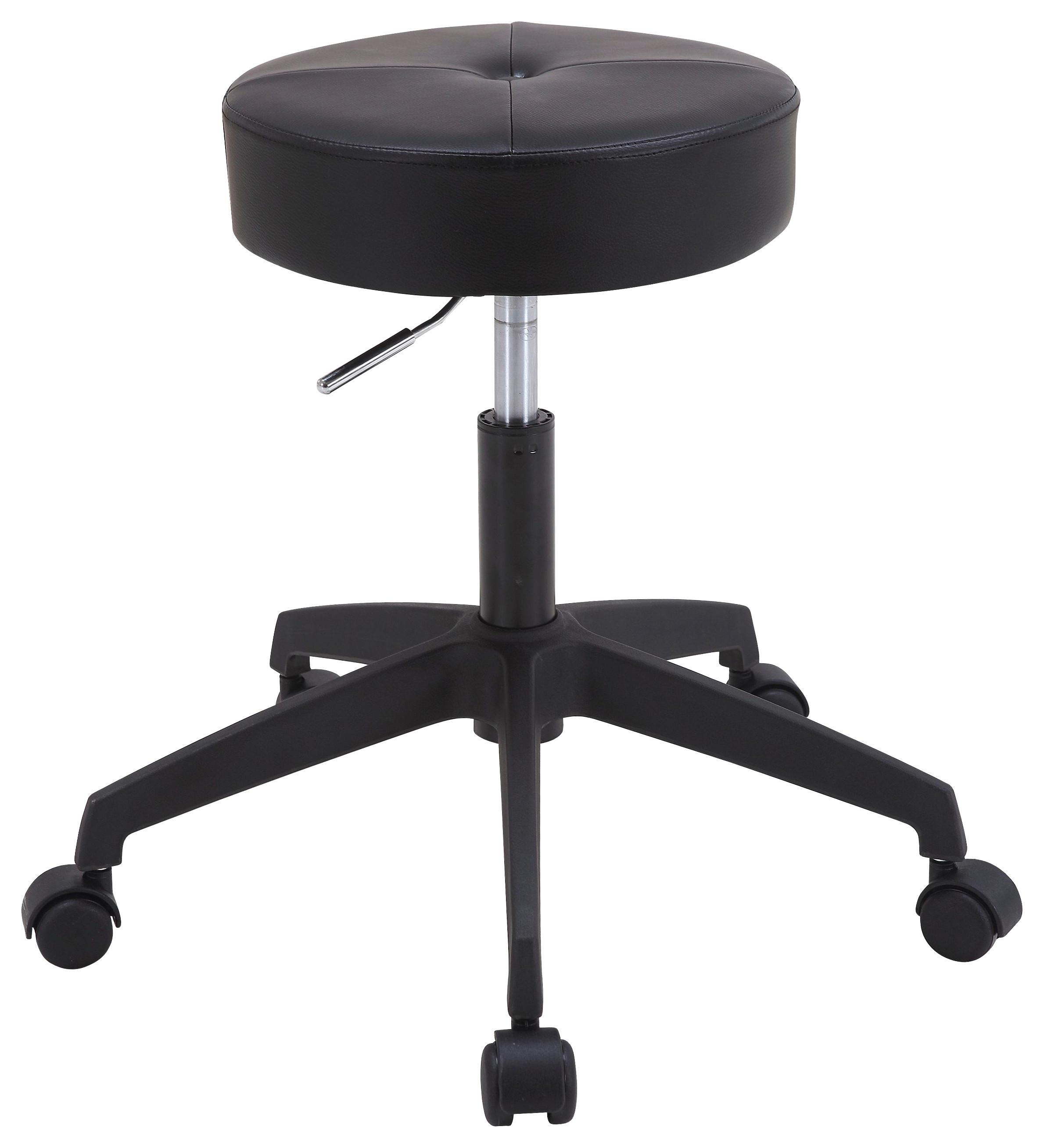 STOŁEK BIUROWY LUCKY  -EXKLUSIV- - kolor srebrny/czarny, Konventionell, tworzywo sztuczne/metal (35/49-61/35cm) - Carryhome