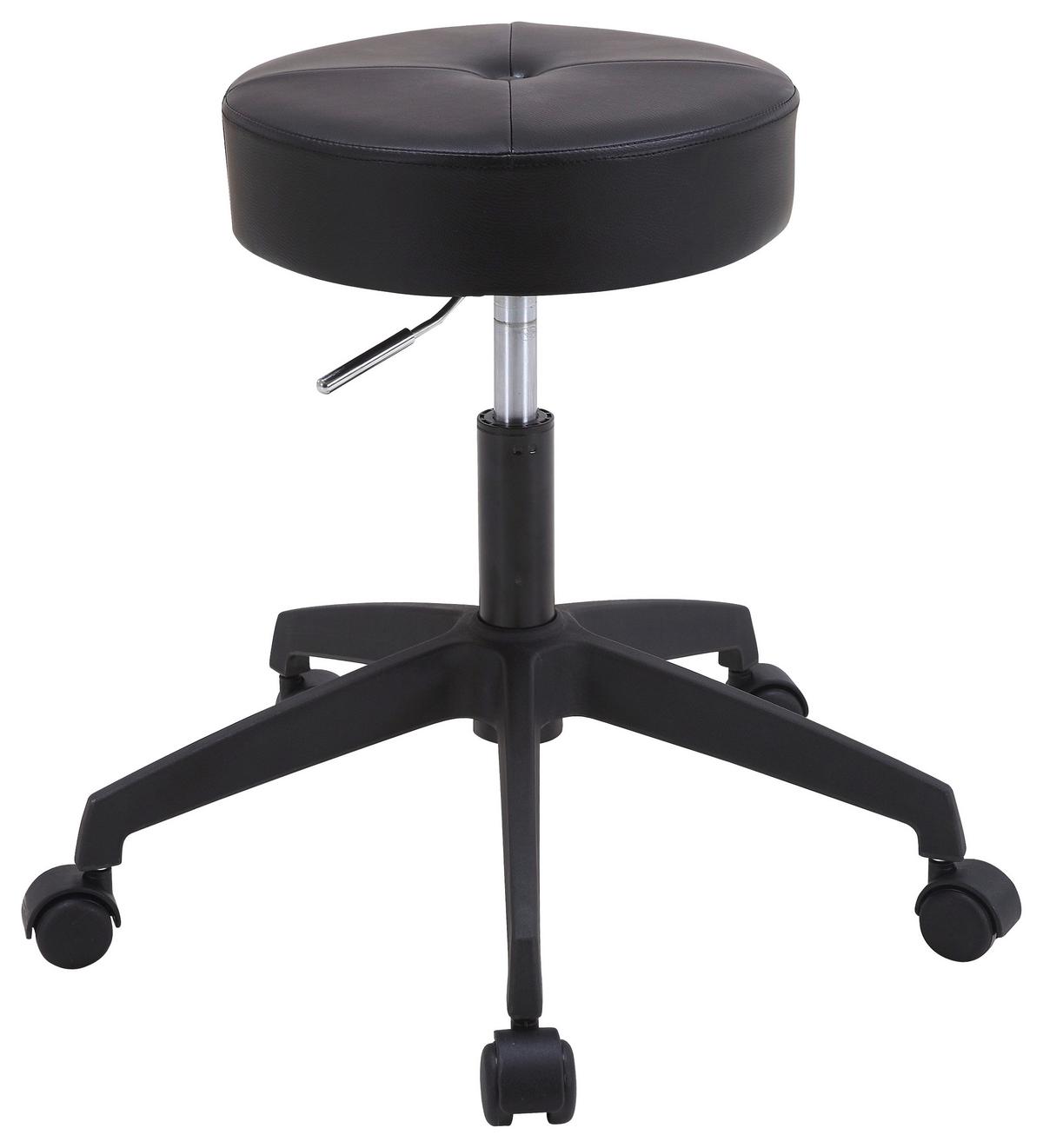 STOŁEK BIUROWY LUCKY  -EXKLUSIV- - kolor srebrny/czarny, Konventionell, tworzywo sztuczne/metal (35/49-61/35cm) - Carryhome