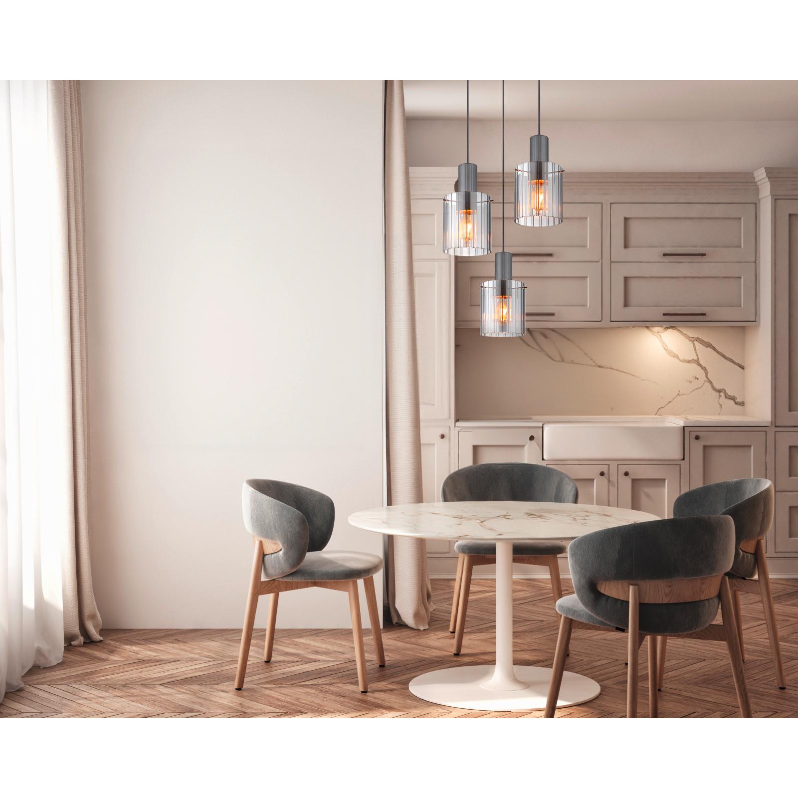 Függőlámpa 15904-3hr - sötétszürke, Design, Üveg/fém (48/150cm) - Globo