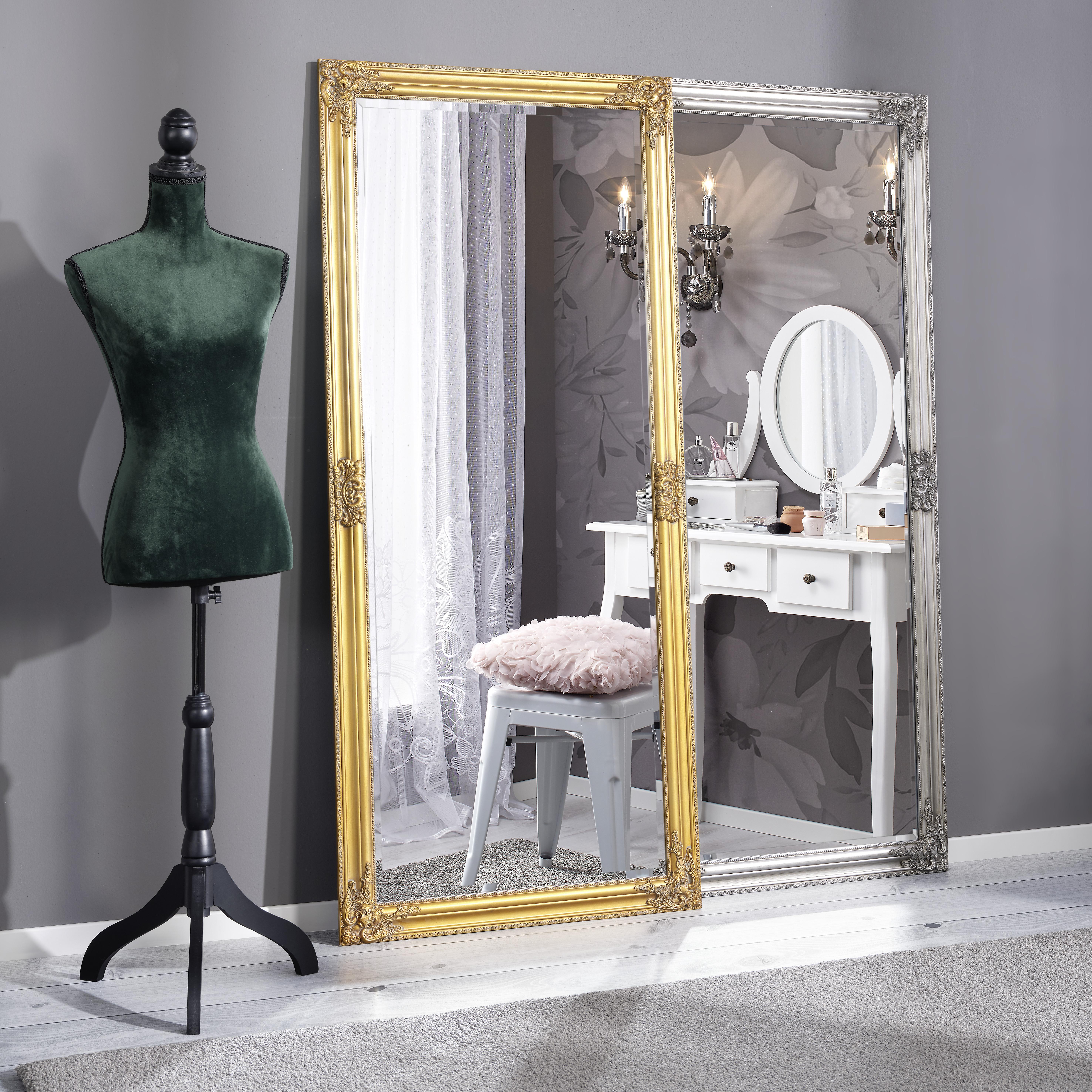 Fali Tükör Ezüstszínű Fakeret Barock - ezüst, Romantik / Landhaus, Üveg/fa (72/162/3cm) - Mömax