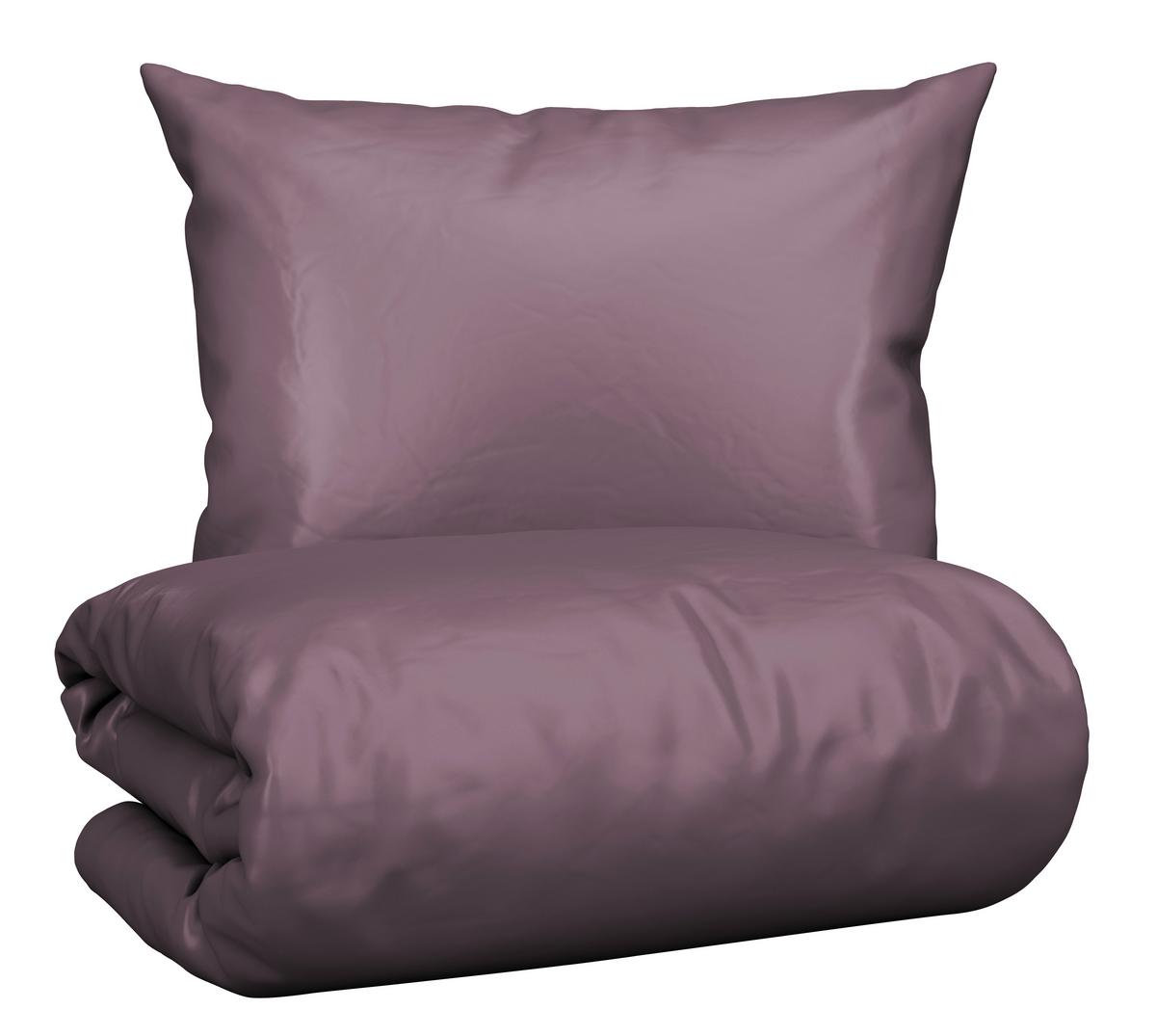 Bettwäsche Bio-Sophia Uni Lila ca. 140x200cm - Lila, Natur, Textil (140/200cm) - ecoTree