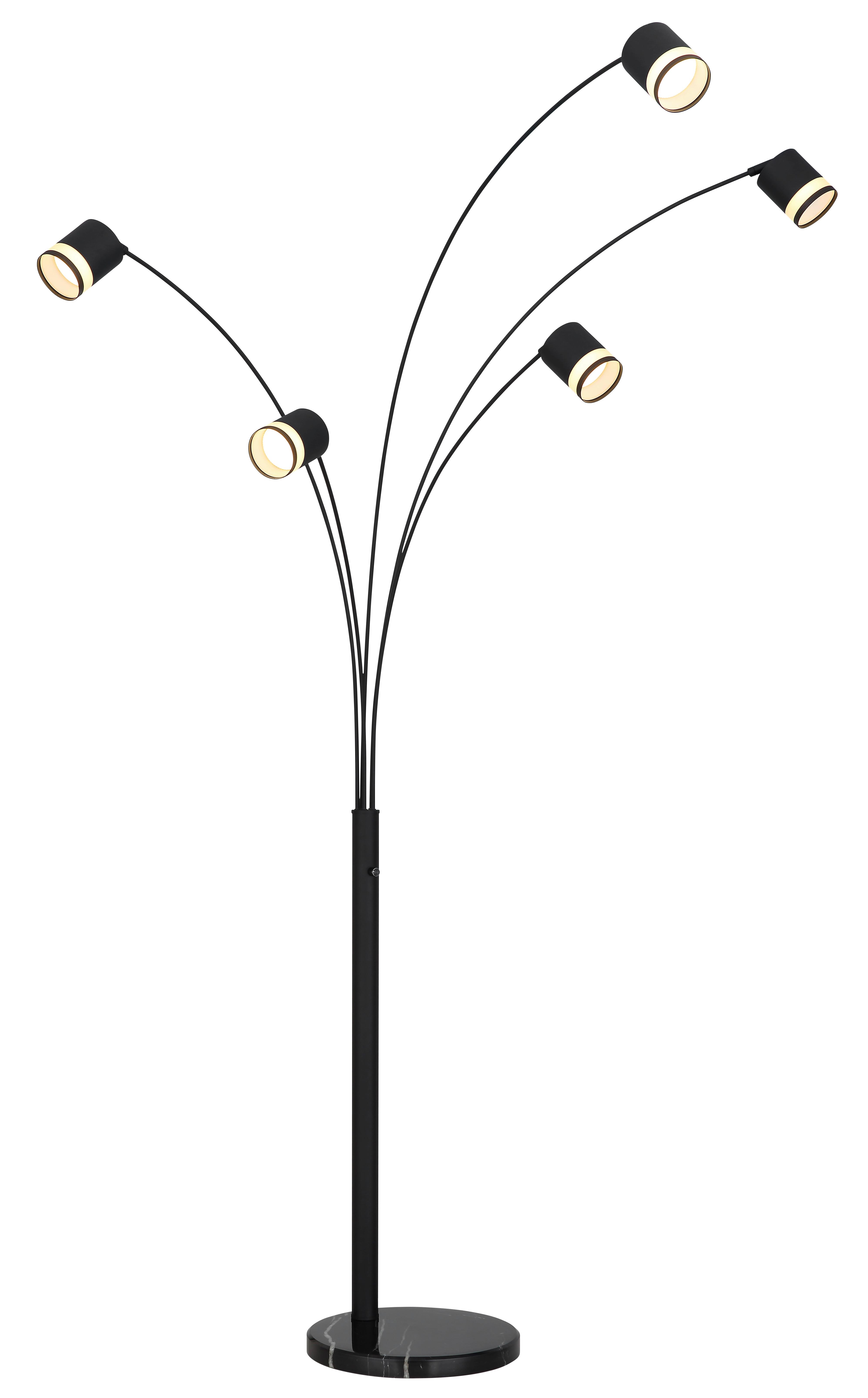 LED-STEHLEUCHTE 57852S LUCERO - Weiss/Schwarz, Design, Kunststoff/Metall (110/70/195cm) - Globo