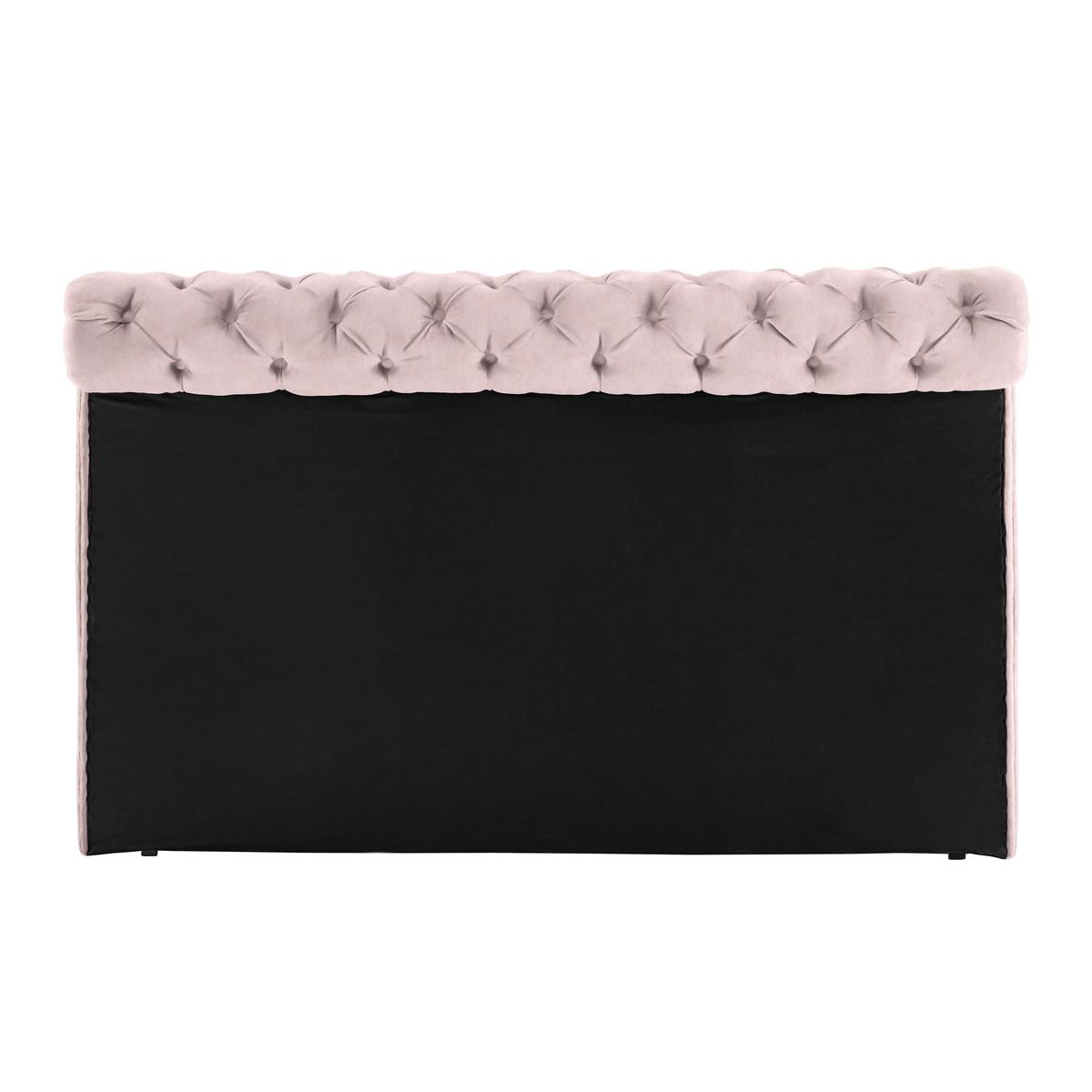 Boxspringbett Queen in Rosa ca. 180x200cm - Chromfarben/Goldfarben, Konventionell, Textil (180/200cm) - Premium Living