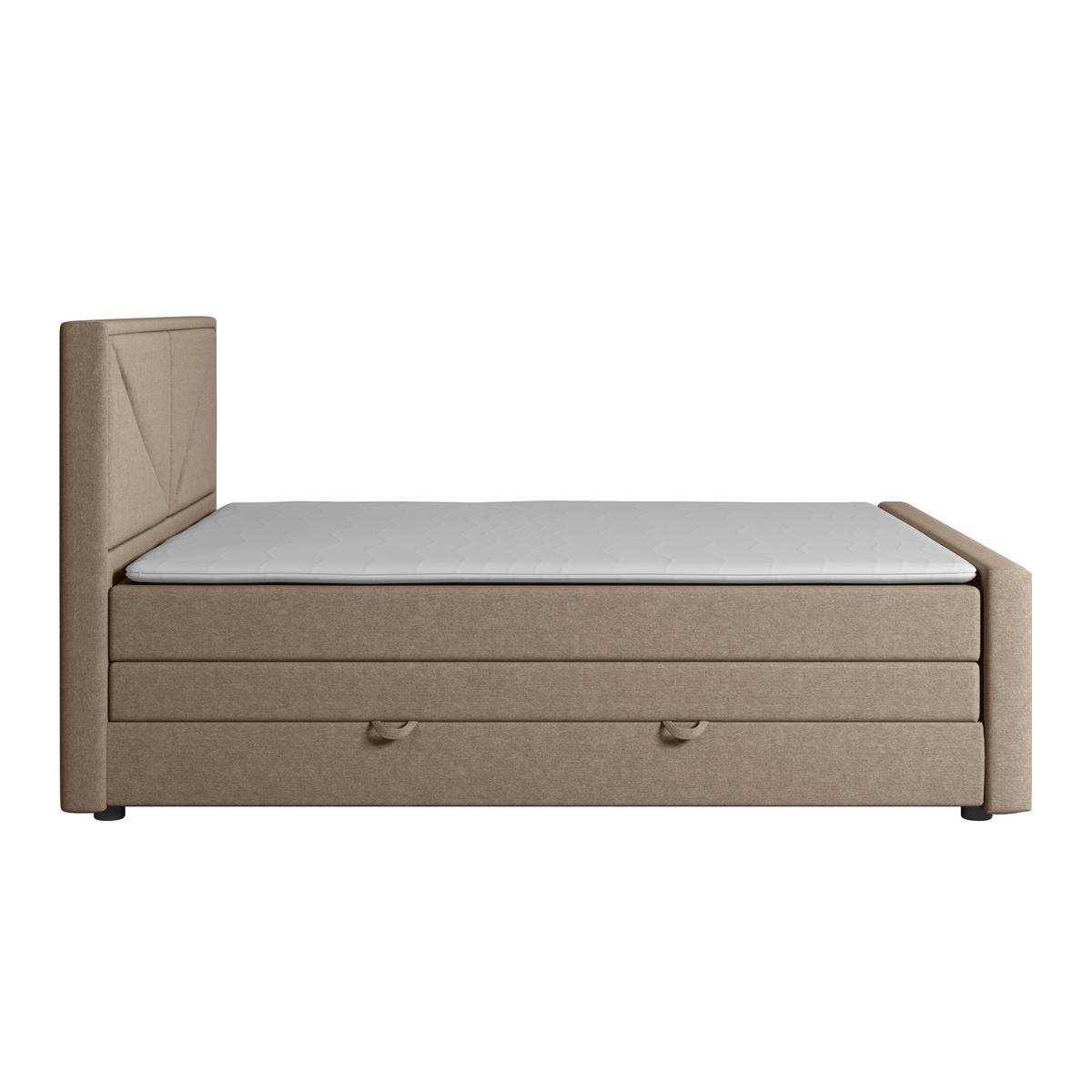 Boxspringbett Lima ca. 180x200 cm Beige - Beige/Schwarz, MODERN, Holz/Kunststoff (180/200cm) - MID.YOU