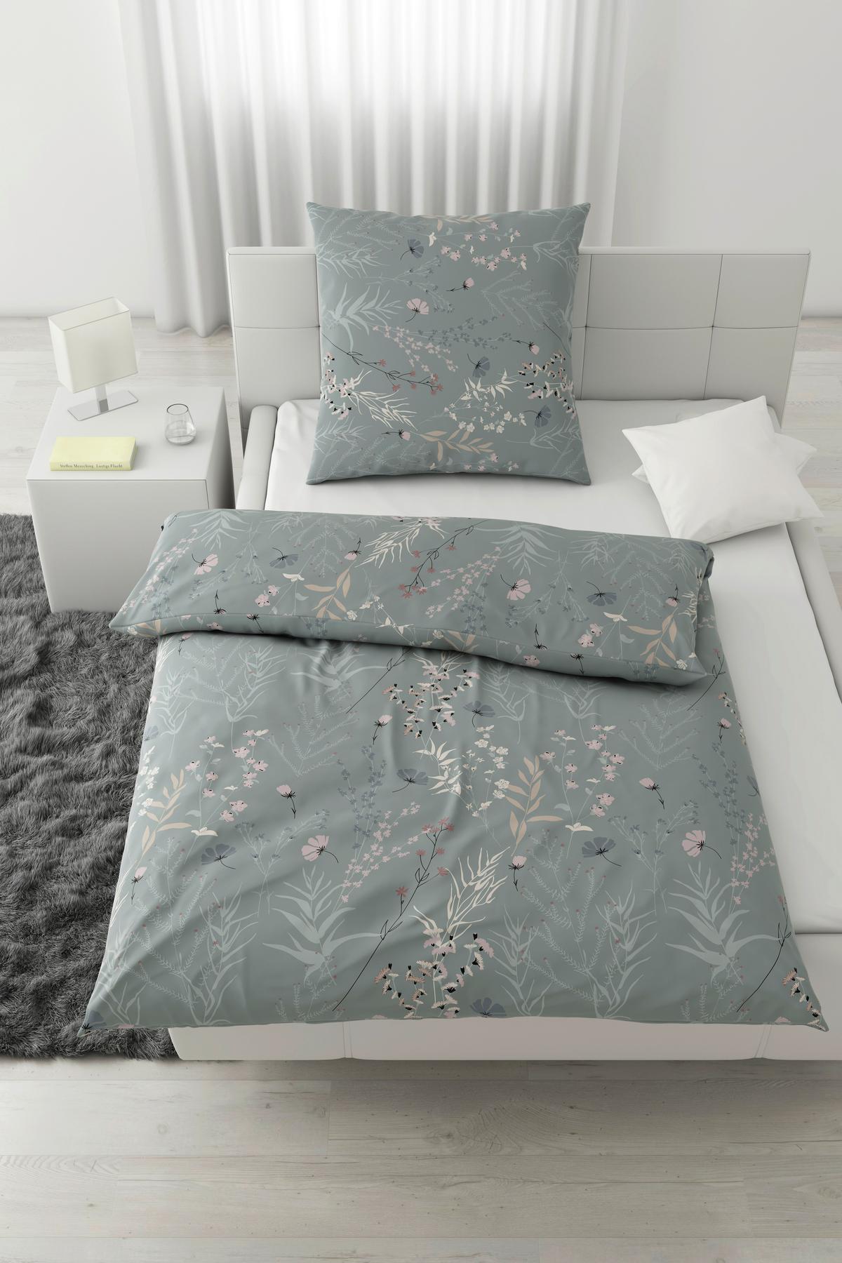 Bettwäsche Lina XL Grau ca. 155x220cm - Grau, KONVENTIONELL, Textil (155/220cm) - Mömax