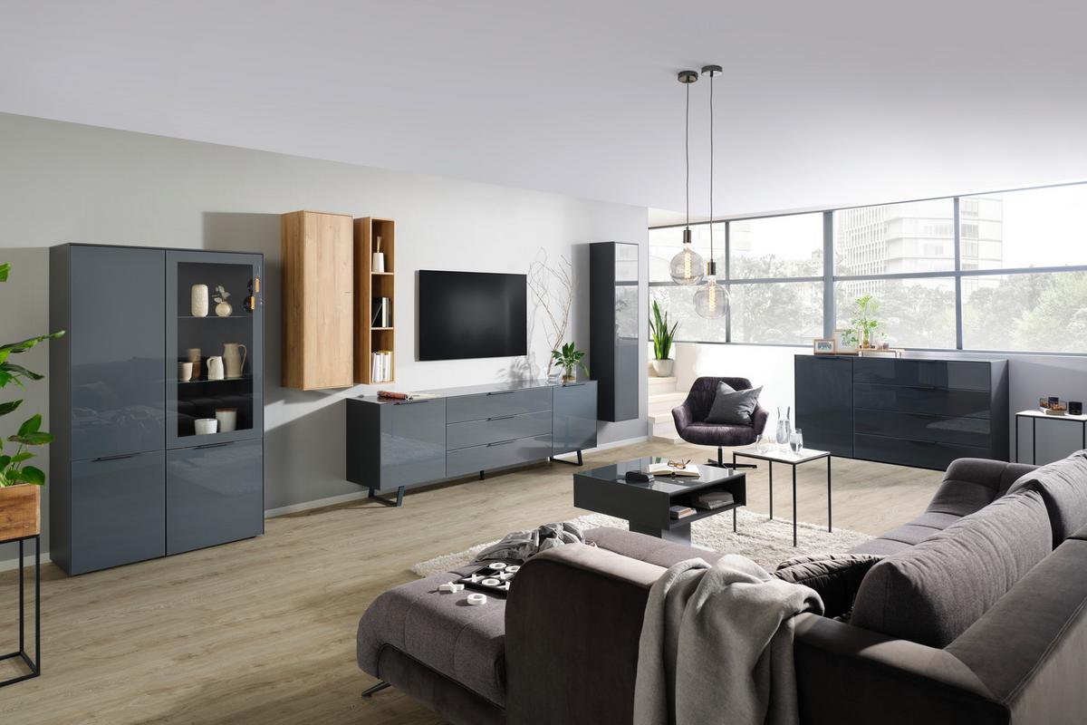 Hängeelement Max Box in Anthrazit - Anthrazit, MODERN, Glas/Holzwerkstoff (38/175/32cm) - Premium Living