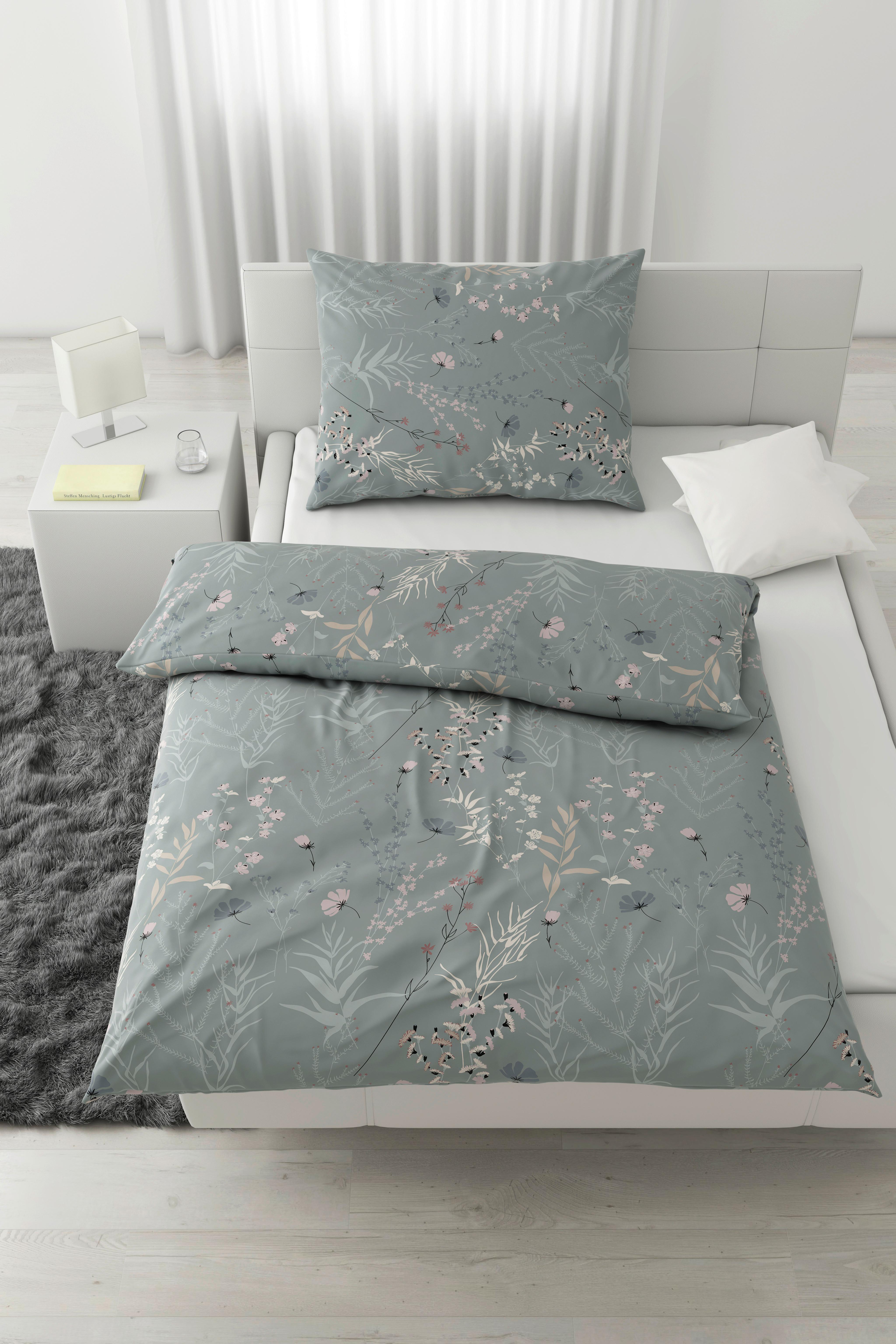 Lenjerie de pat Lina, cca. 140x200/50x70 cm - verde, Konventionell, textil (140/200cm) - Mömax