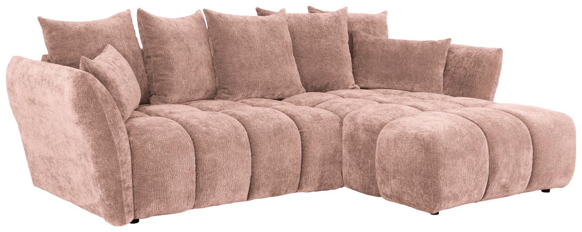 Kutna Garnitura Cammellio - ružičasta/crna, Moderno, tekstil (296/189cm) - Mömax