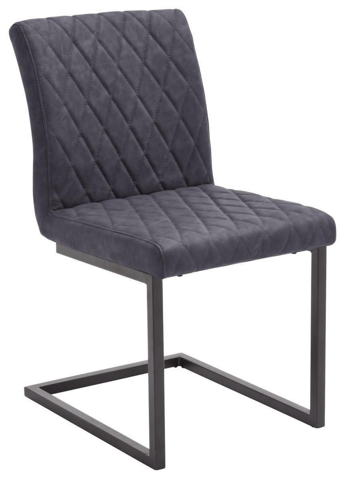 KRZESŁO NA PŁOZIE KIAN - czarny/szary, Design, metal/tkanina (47/86/63cm) - Livetastic