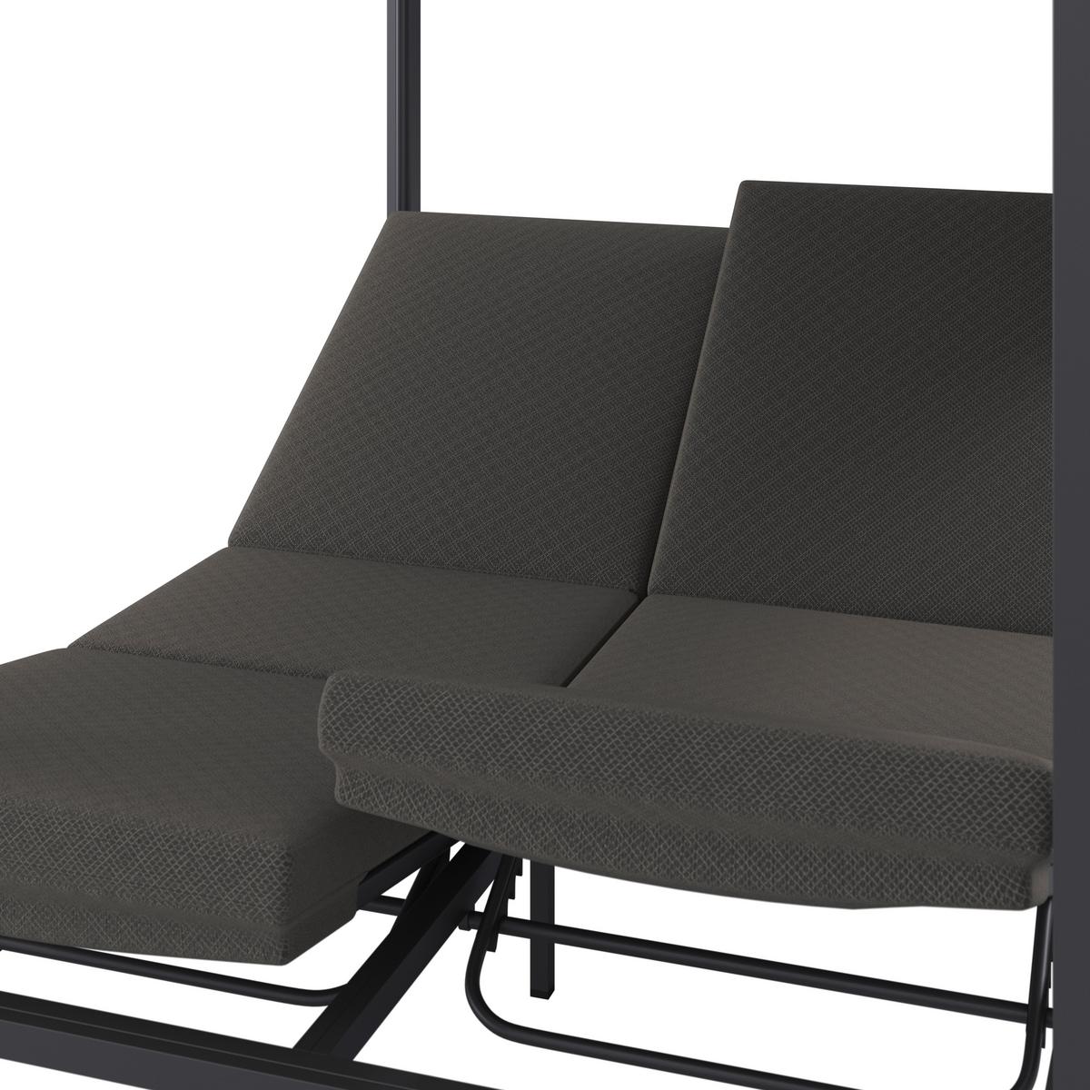 Sonnenliege Aviva D.grau Outdoorstoff/Metall - Dunkelgrau, MODERN, Textil/Metall (148/196/200cm) - Bessagi Garden