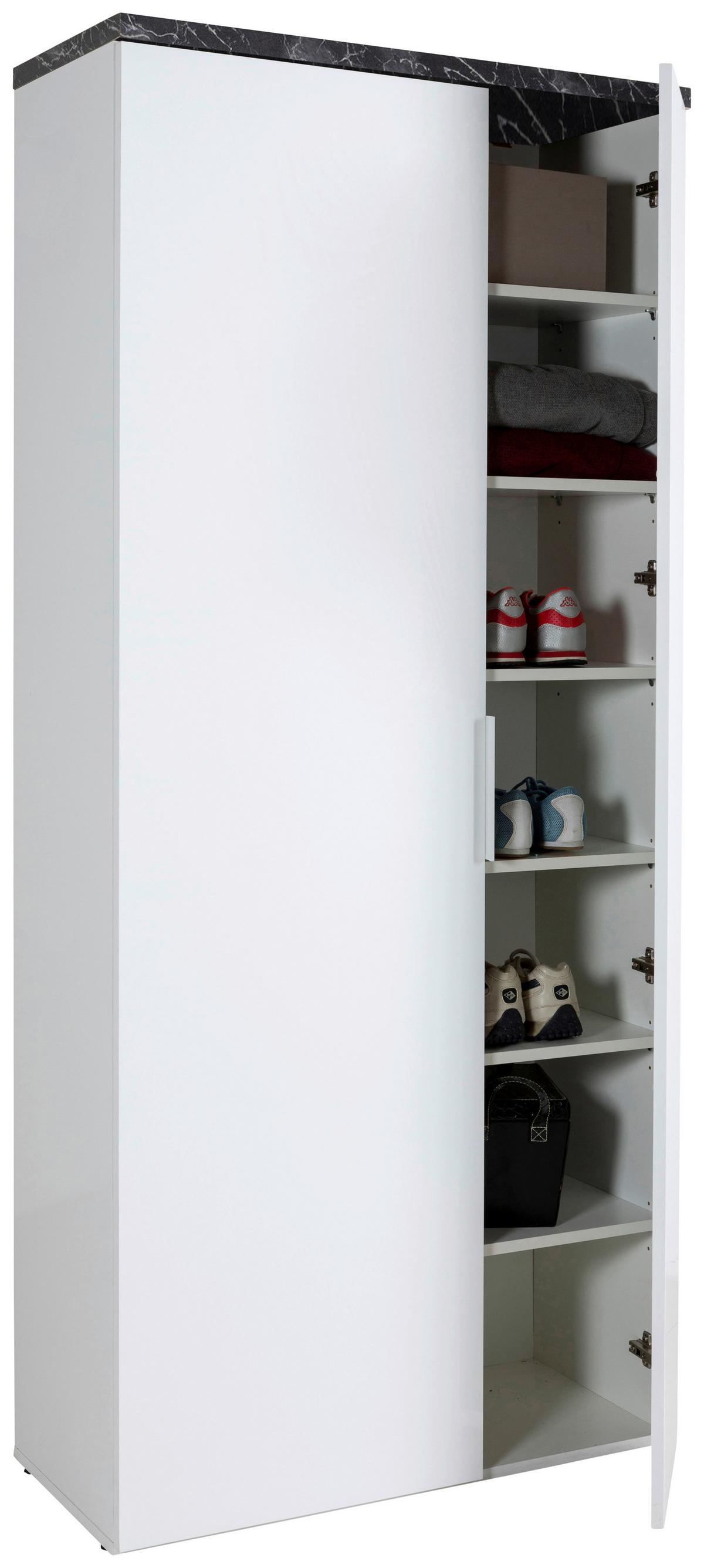 Dulap pentru hol MUNDI - antracit/alb lucios intens, Modern, material pe bază de lemn (82/189/35cm) - Premium Living