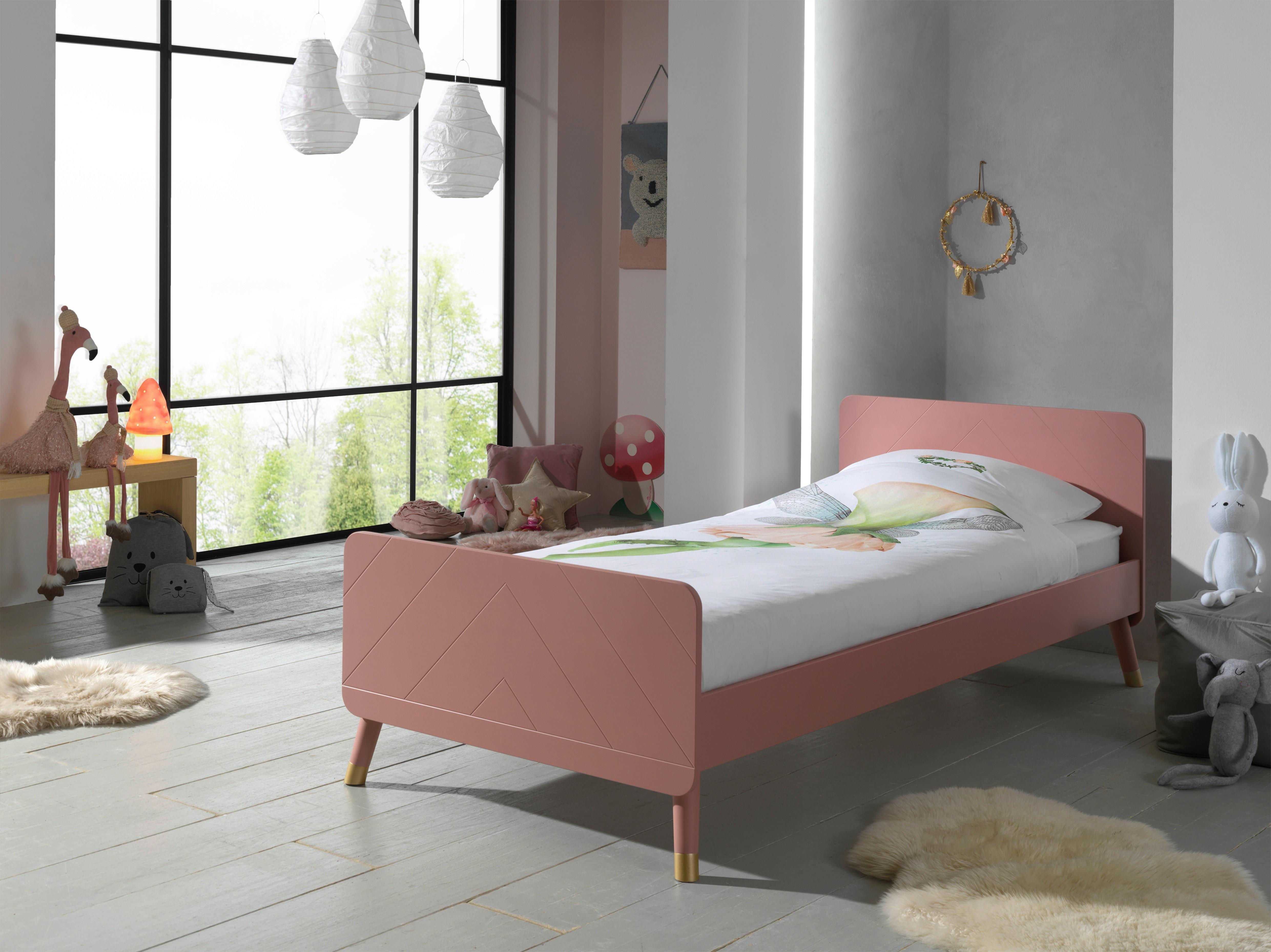 Kinderbett Billy 90x200 cm Rosa mit Lattenrost - Rosa, KONVENTIONELL, Holzwerkstoff (90/200cm) - Vipack