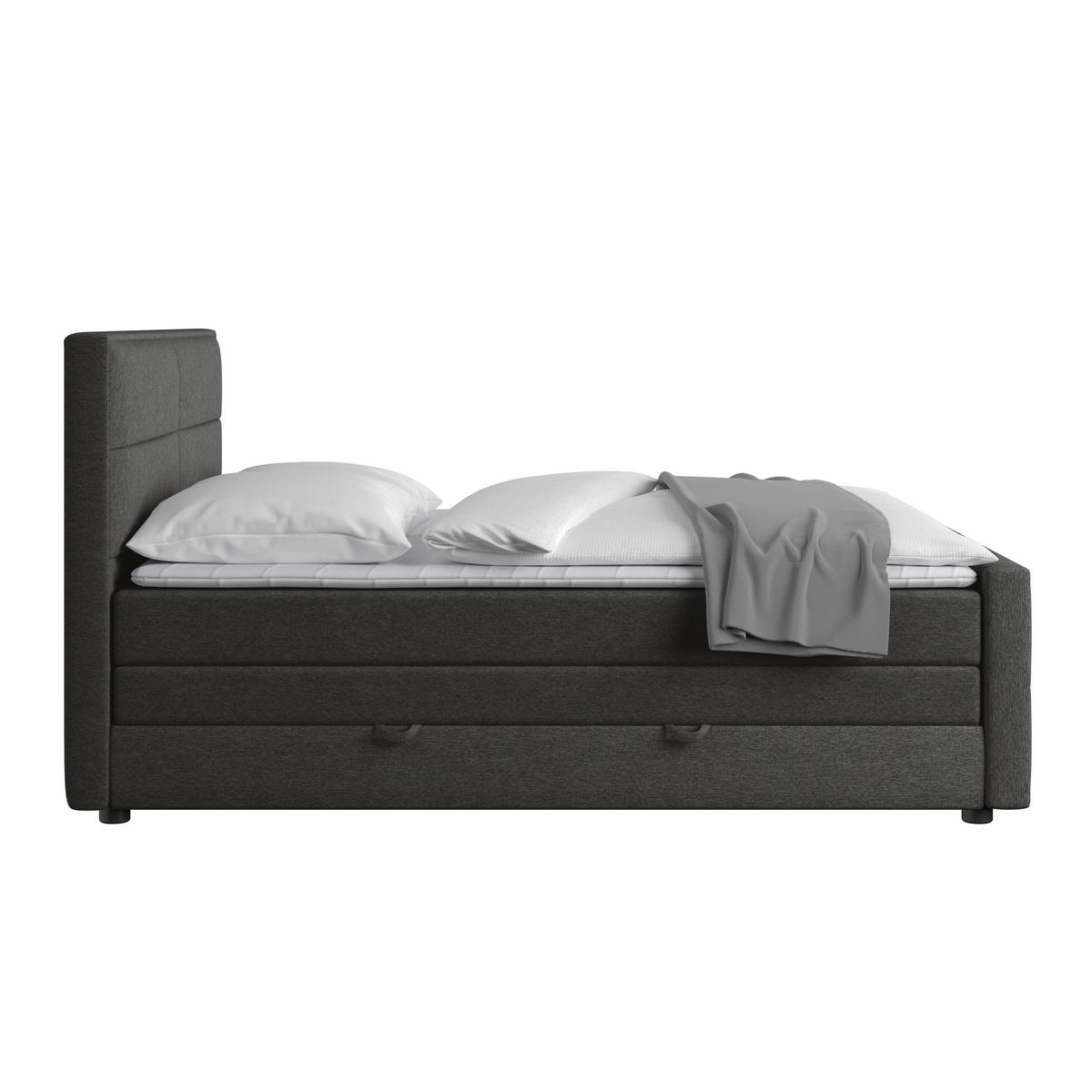 Boxspringbett Palermo ca. 180x200 cm Anthrazit - Anthrazit, MODERN, Holz/Kunststoff (180/200cm) - MID.YOU