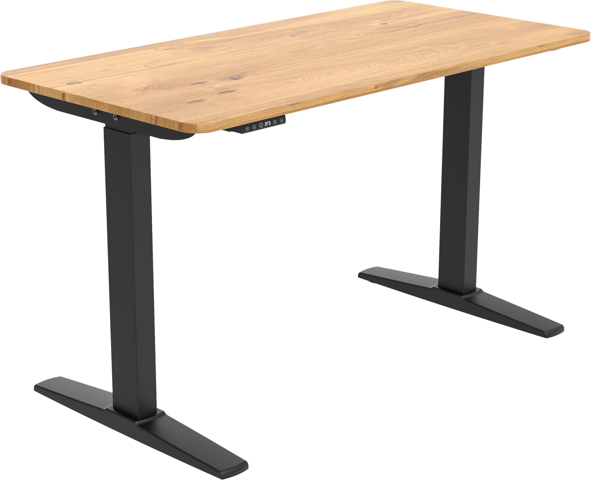 BIURKO ULIX  -EXKLUSIV- - czarny/dąb artisan, Modern, materiał drewnopochodny/tworzywo sztuczne (120/60/71-116cm) - Carryhome