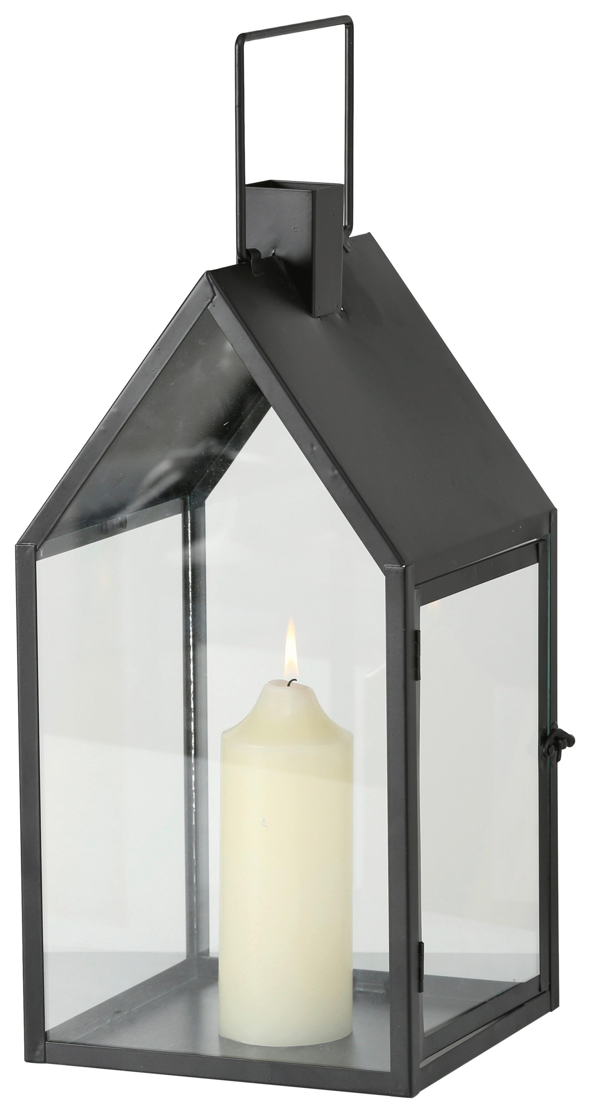 Lámpás Nouvo - fekete, Modern, Üveg/fém (21/45/21cm) - Premium Living