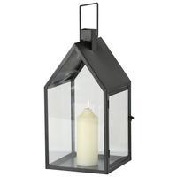 Laterne Nuovo in Schwarz - Schwarz, Modern, Glas/Metall (21/45/21cm) - Premium Living