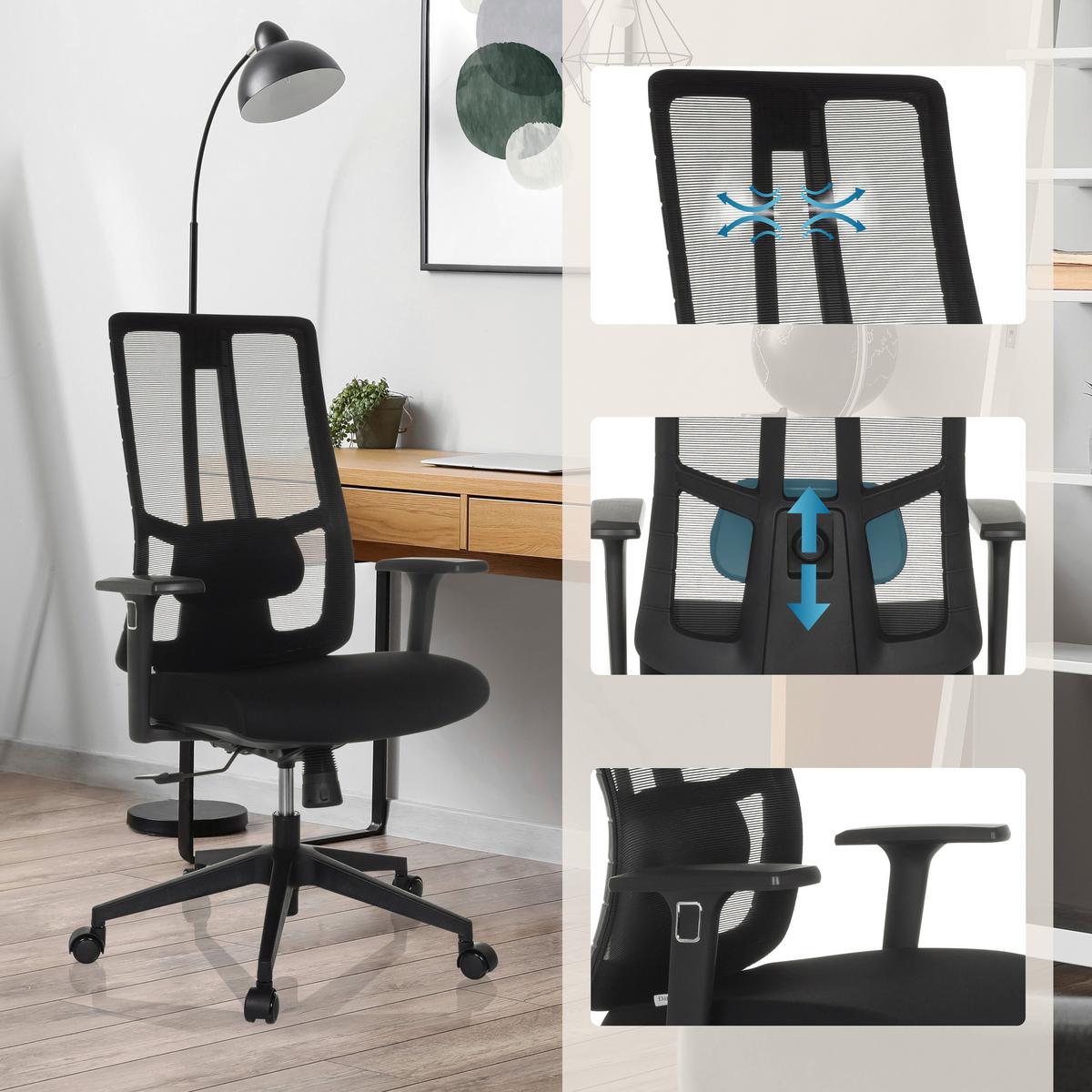 Pisarniški Stol Tramore Base, Črna - črna, Moderno, umetna masa/tekstil (67/108/60cm) - MID.YOU
