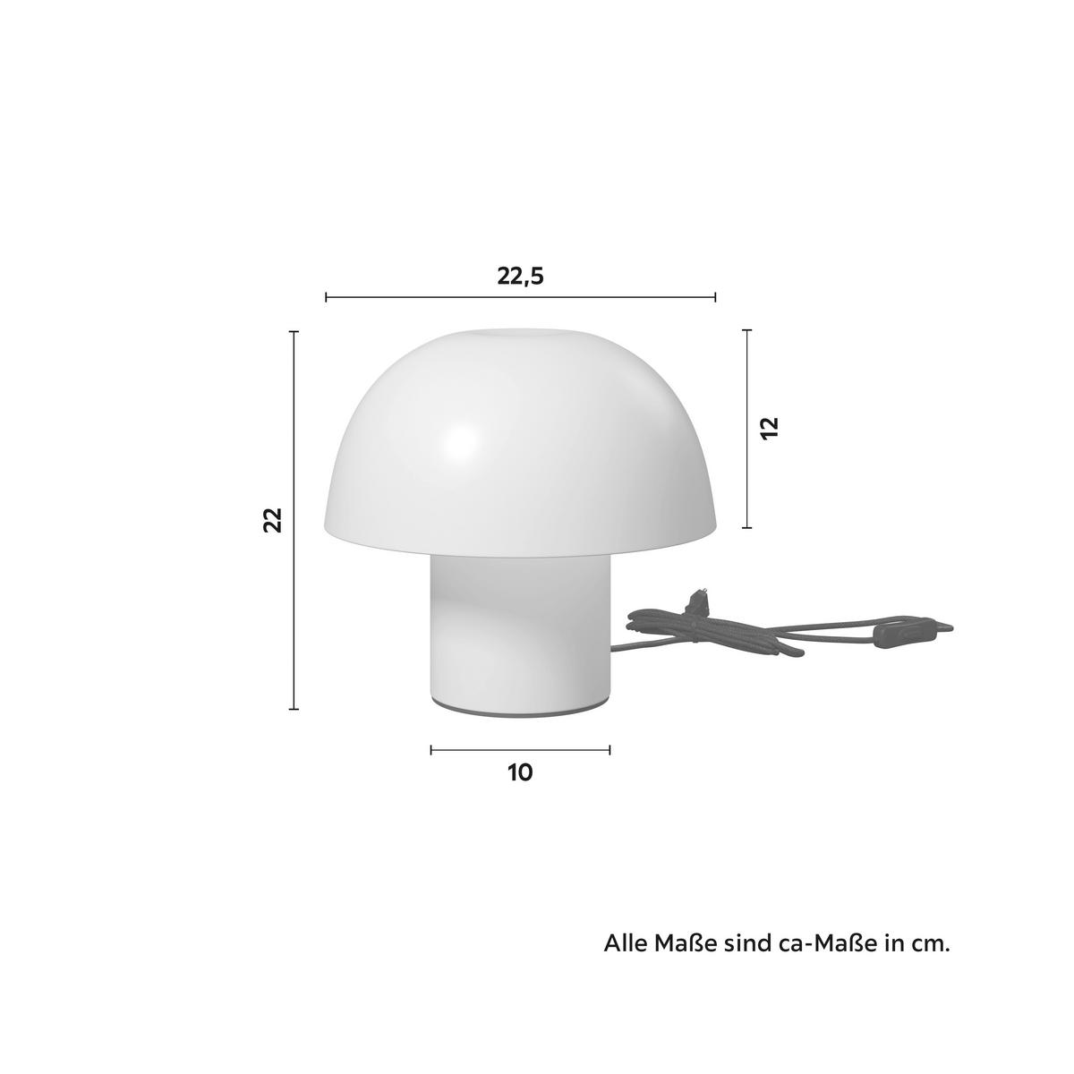 Tischleuchte Carla Weiß ca. 40 Watt - Weiß, MODERN, Metall (22,5/22cm) - Bessagi Home