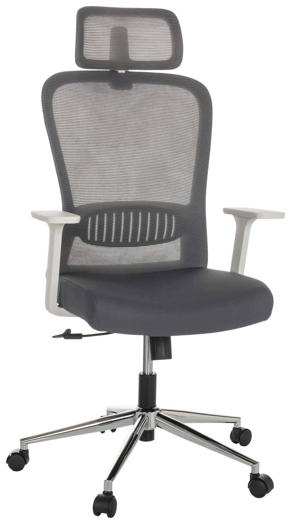 Pisarniški Stol Belaia W, Siva - srebrne barve/siva, Basics, kovina/umetna masa (66/113-130/60cm) - MID.YOU