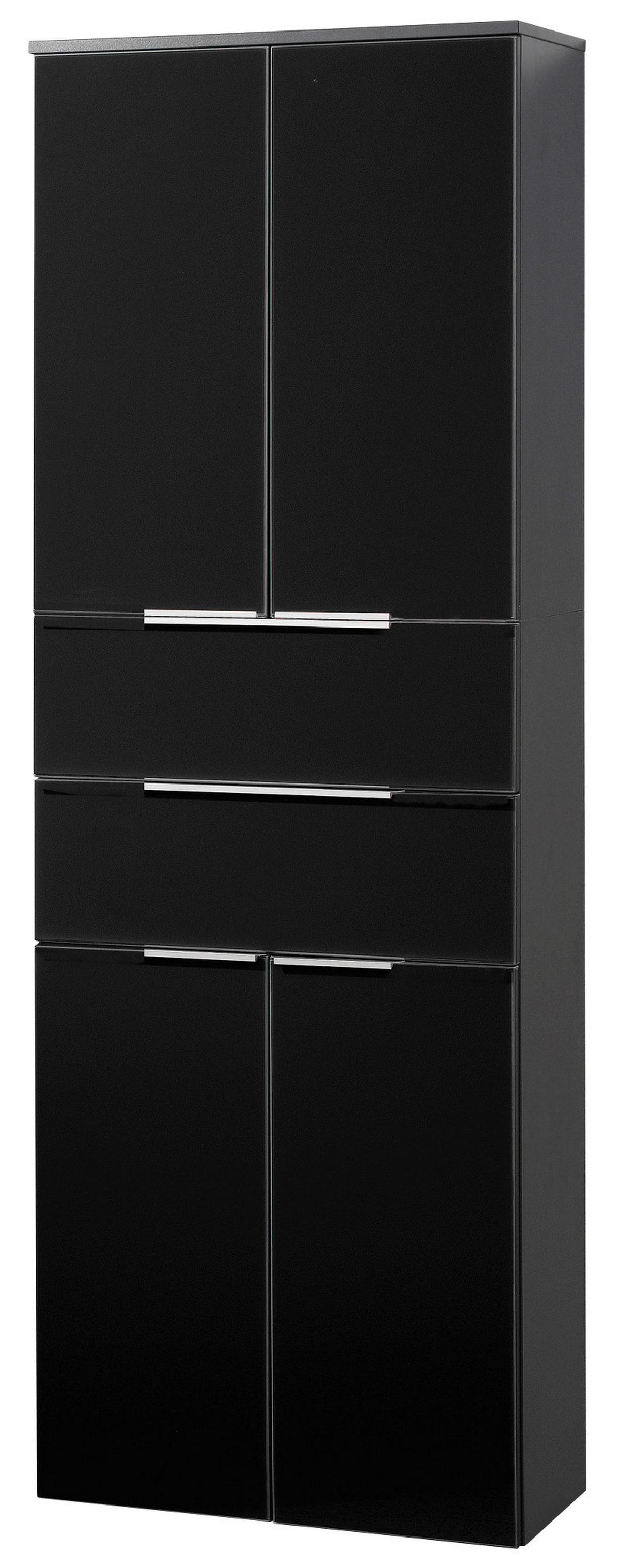 Hochschrank Kara anthrazit - Anthrazit/Silberfarben, MODERN, Glas/Holzwerkstoff (64/180/39cm) - MID.YOU