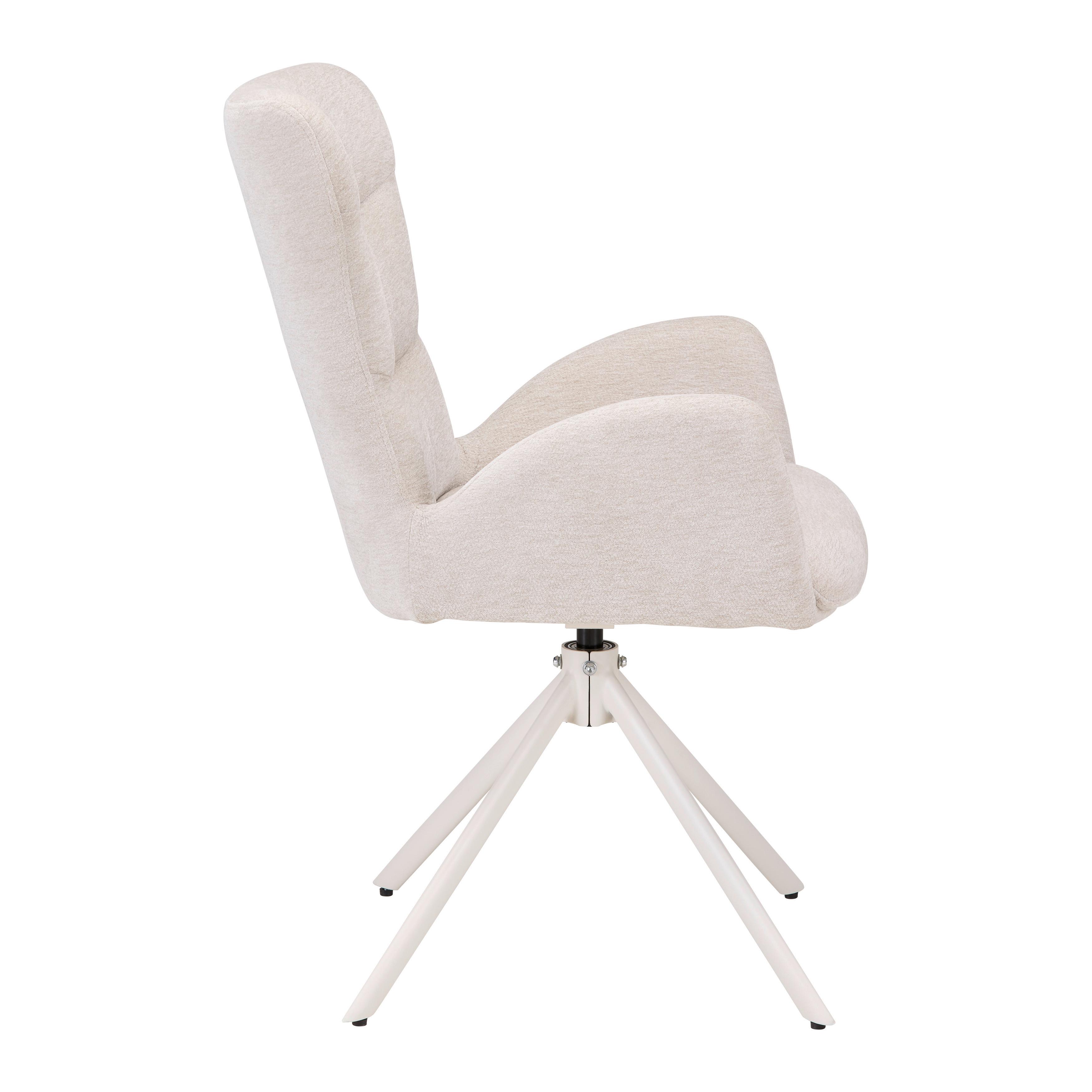 STOL MED ARMSTÖD STELLA - beige, Design, metall/textil (58/91/65cm) - Mömax