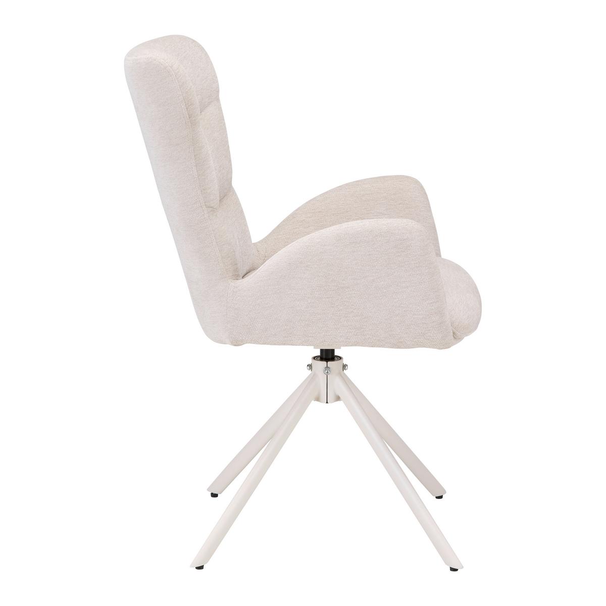 Karosszék Forgatható Stella - bézs, Design, textil/fém (58/91/65cm) - Mömax