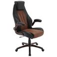 Chefsessel in Braun/Schwarz - Schwarz/Braun, MODERN, Kunststoff/Textil (69/115-125/77cm) - PREMIUM LIVING