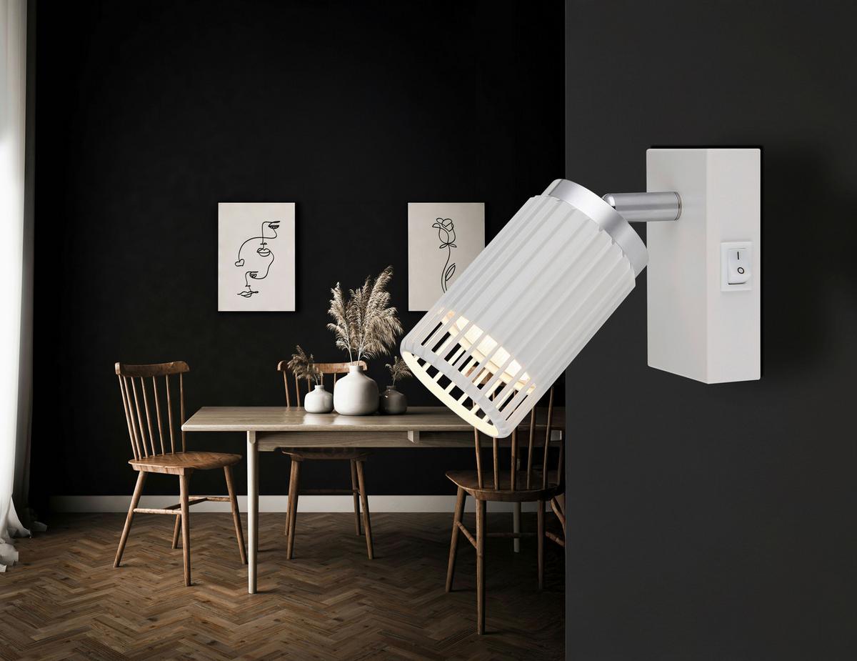 STRAHLER 57906-1W KORBEN - Chromfarben/Weiss, Design, Metall (7/12cm) - Globo