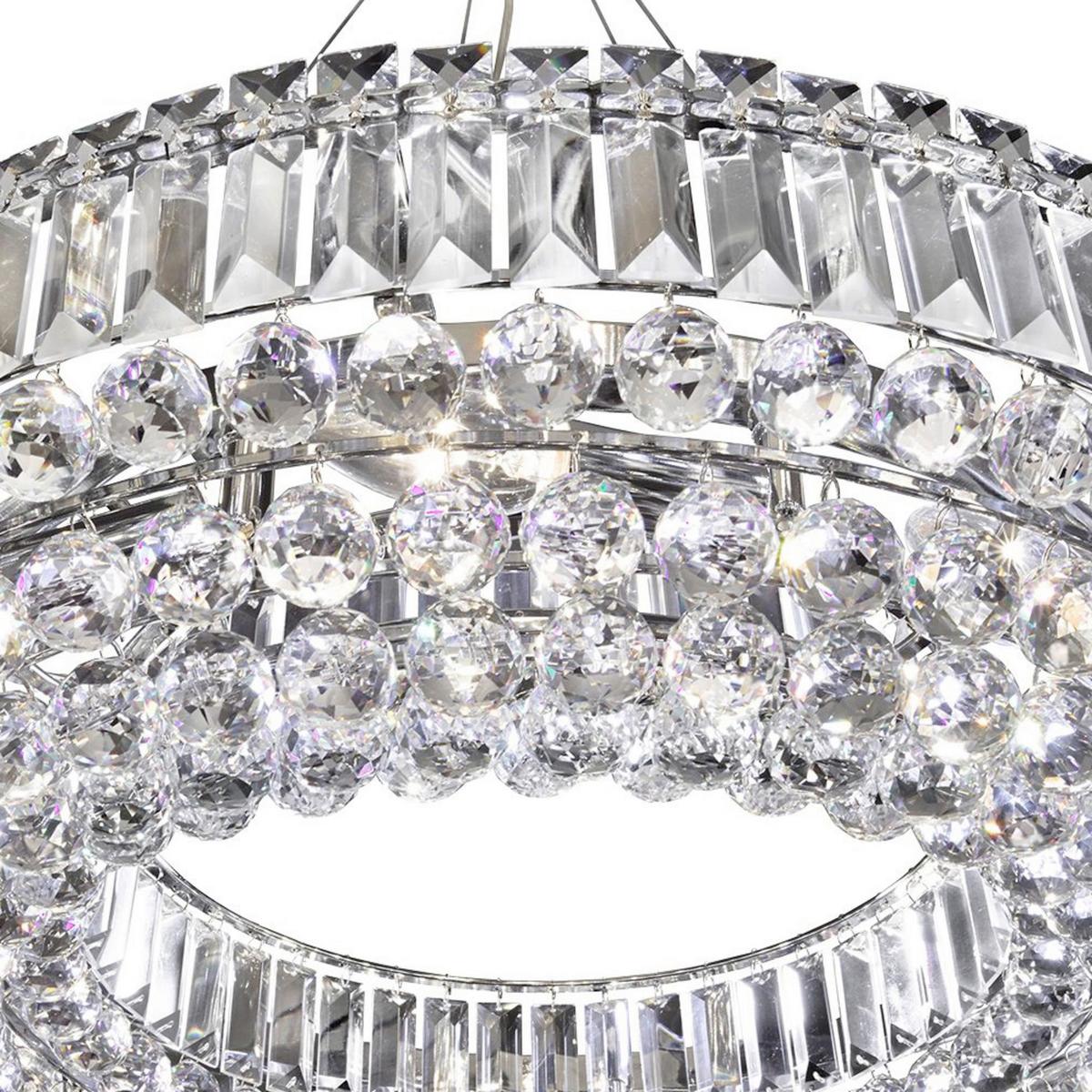 Kristály Függőlámpa Vesuvius 9392cc - krómszínű, Konventionell, üveg/fém (70/130cm)