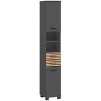 Visoka Omara Katta, Antracit, Barva Hrasta - črna/barve hrasta, Moderno, kovina/umetna masa (30,3/180,9/32,6cm) - Stylife