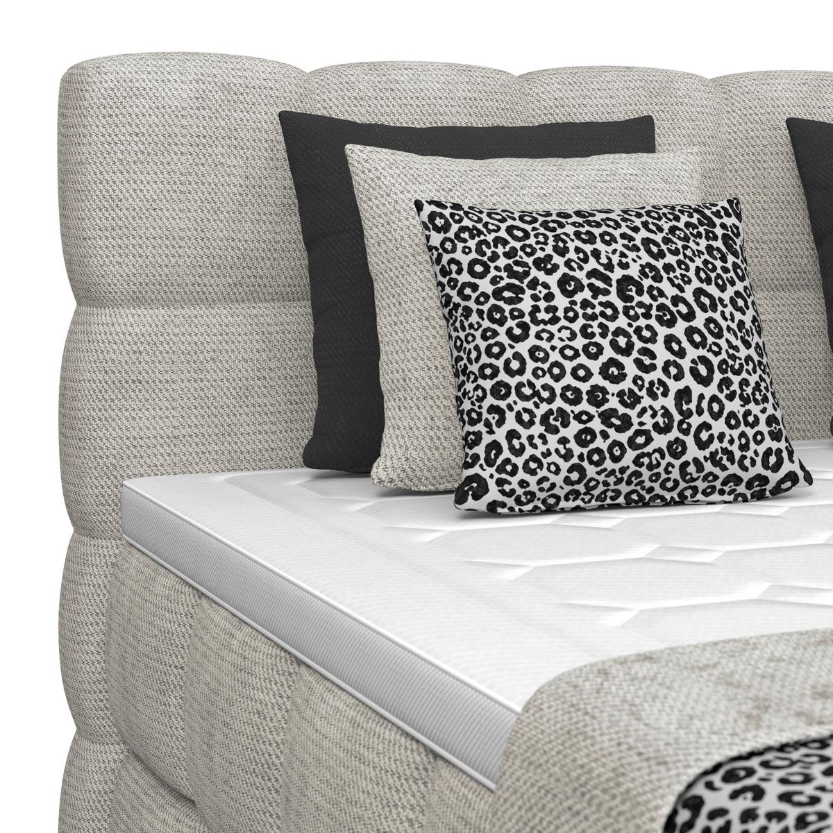 Postelja Boxspring Brisbane, Ekru Barva, 180x200 - črna/ekru, Trend, umetna masa/tekstil (180/200cm) - Premium Living